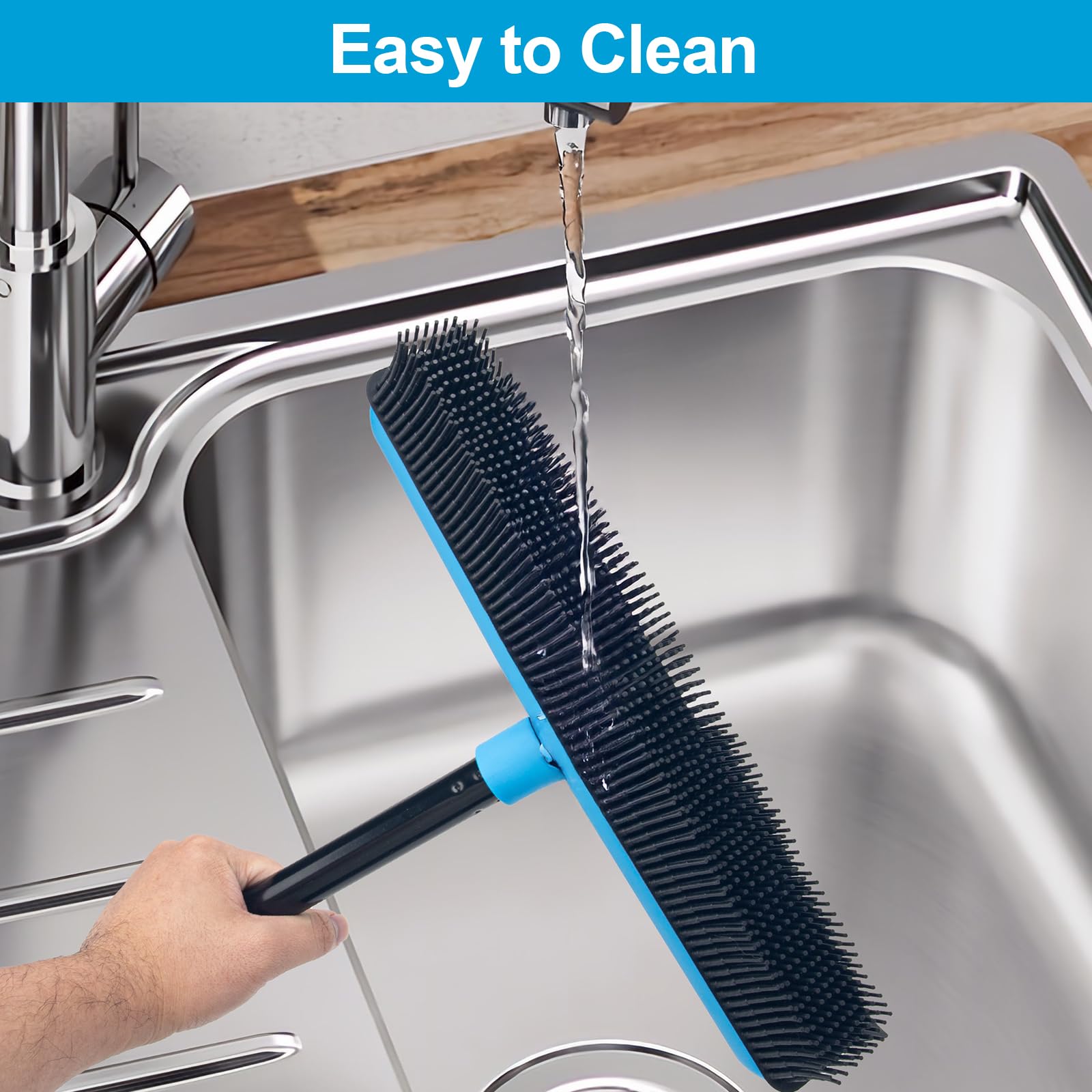 Rubber Broom Carpet Rake for Pet Hair Removal