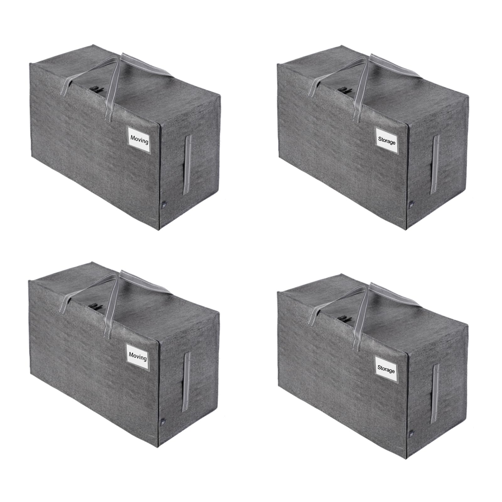 4 Pack Extra Large Heavy Duty Moving Bags with Wide Opening & Reinforced Handles (4 Count)