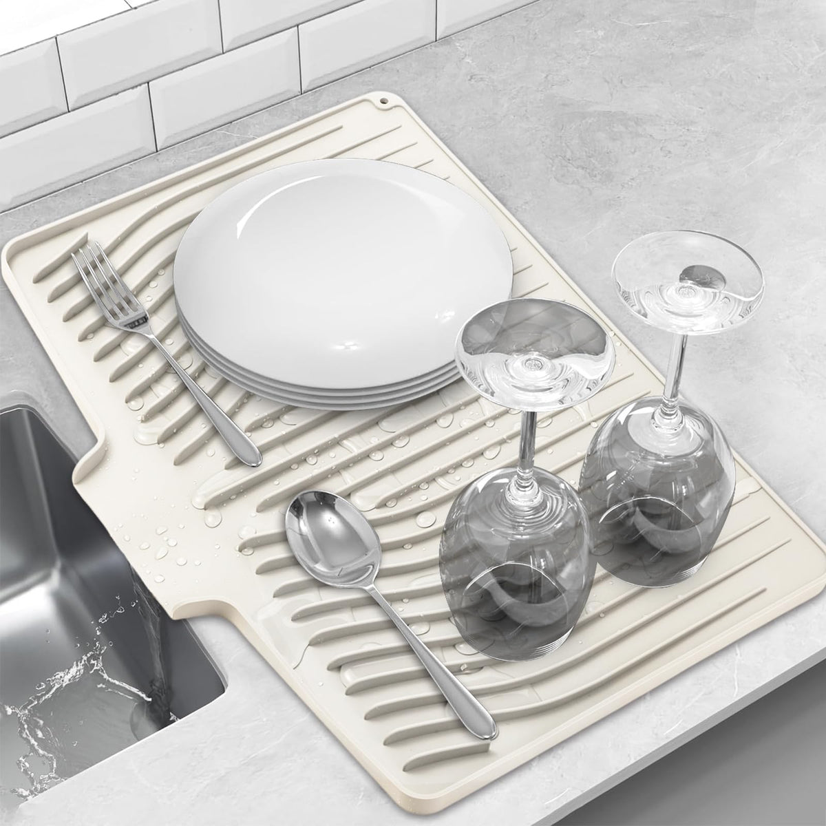 Silicone Dish Drying Mat for Kitchen Counter