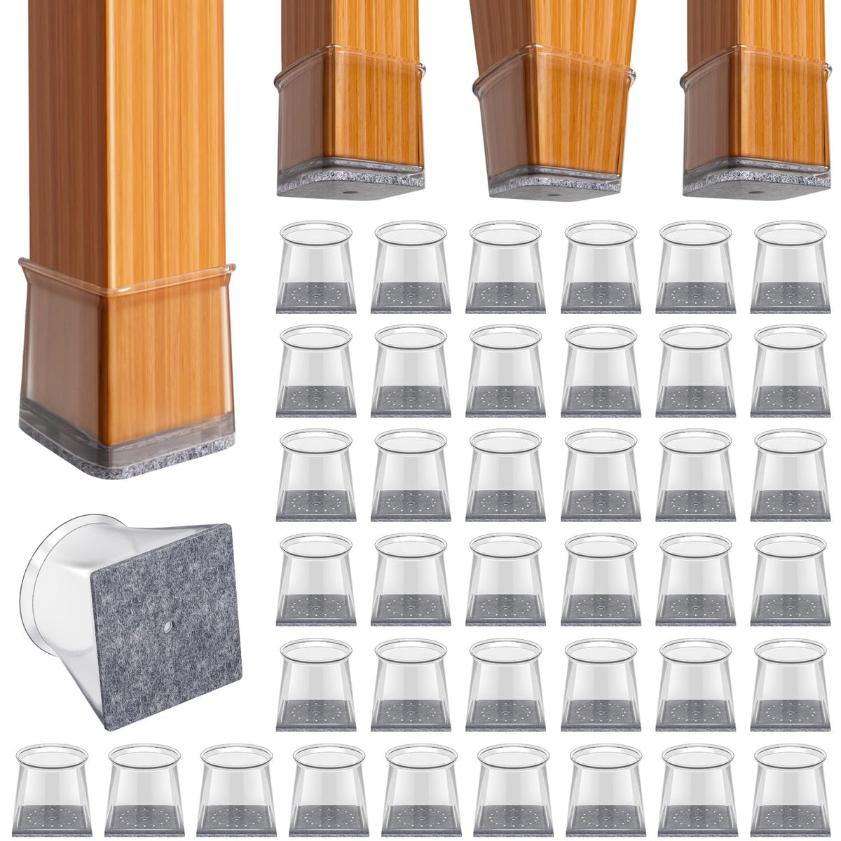 40 Pcs Chair Leg Floor Protectors for Hardwood Floors Anti (40 Count)