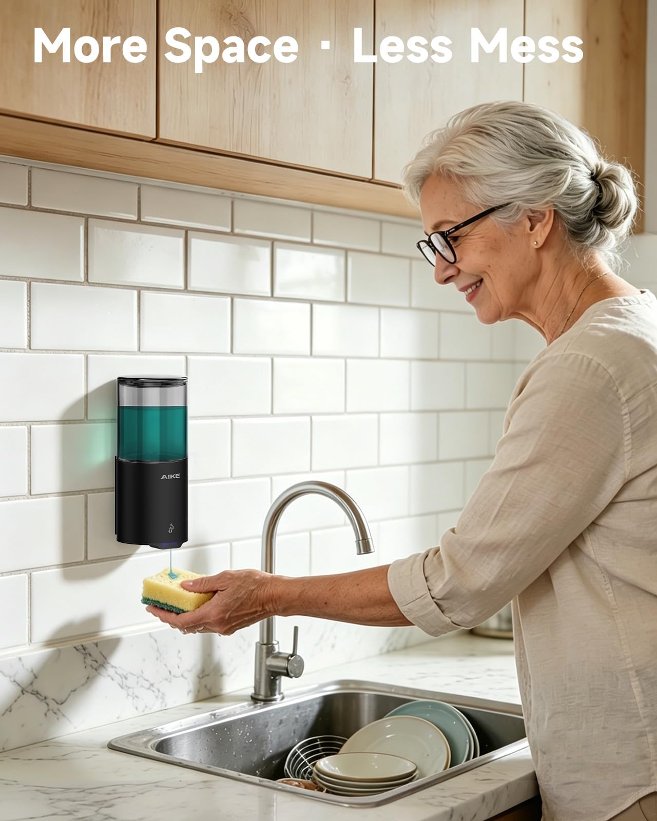 Automatic Soap Dispenser IPX7 Waterproof 13.5oz Matte Black
