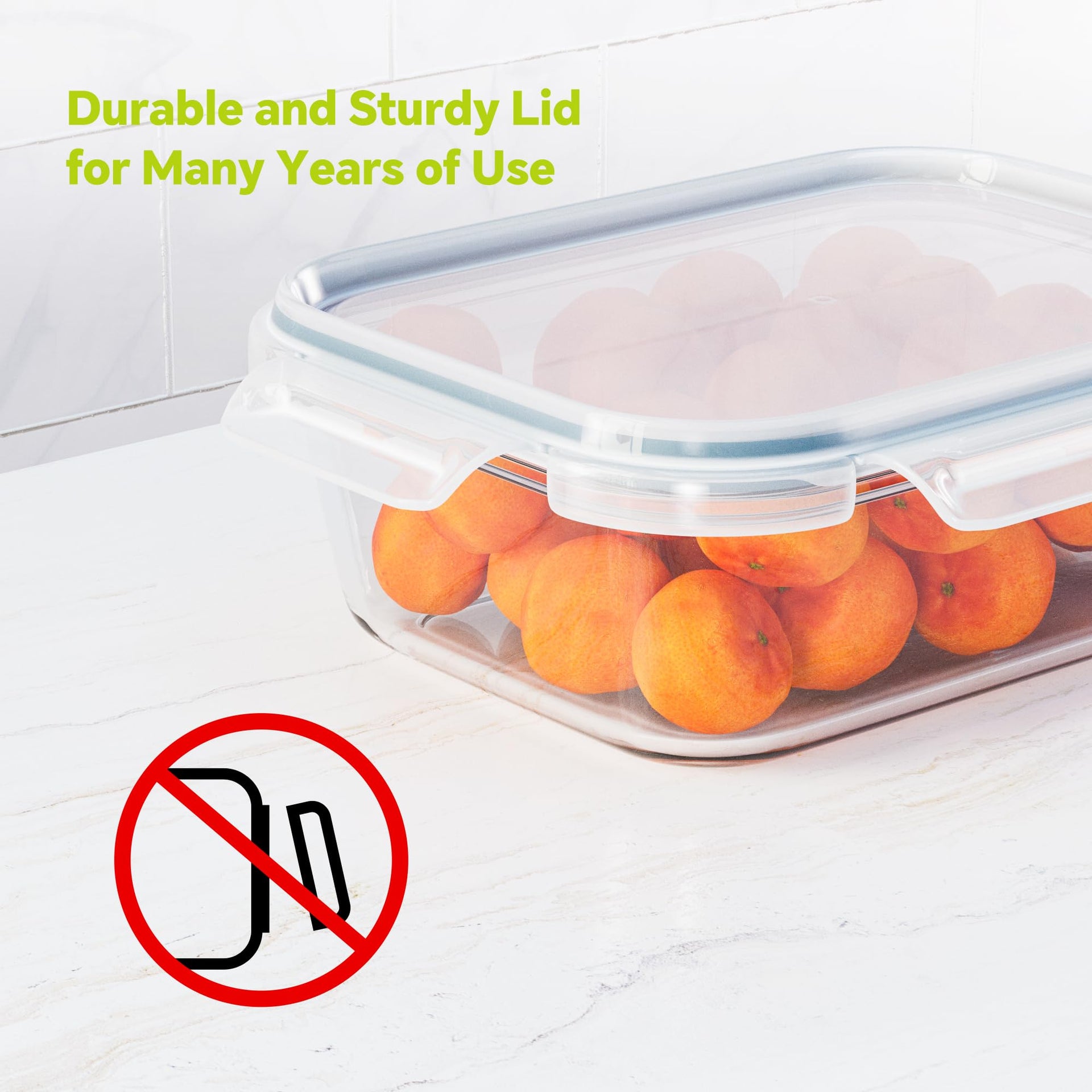 5 Pack 35 oz Borosilicate Glass Food Storage Containers with Lids (5 Count)
