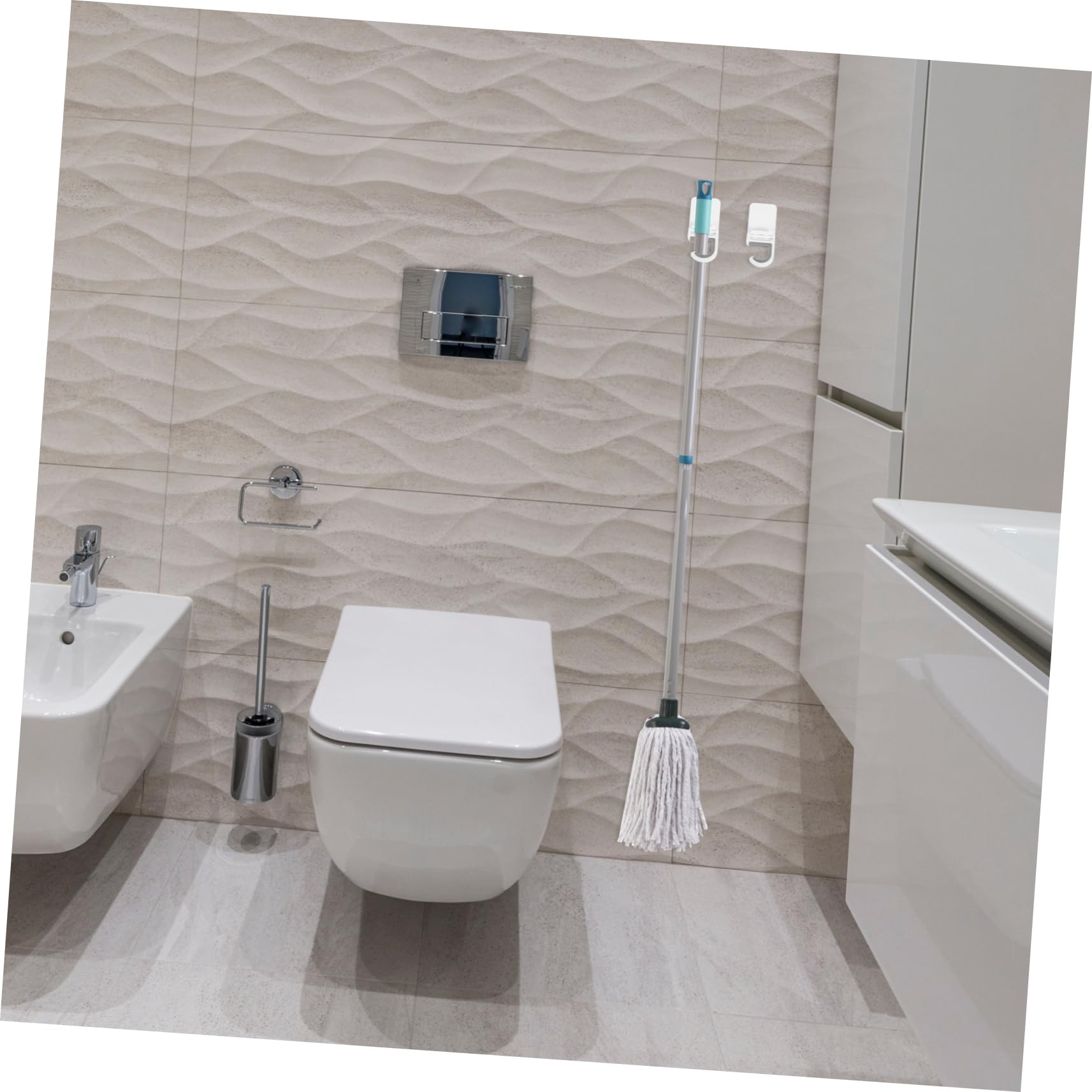 3pcs Mop Holder Broom Organizer Wall Mount Hooks for Hanging Hardwood Floor Mop