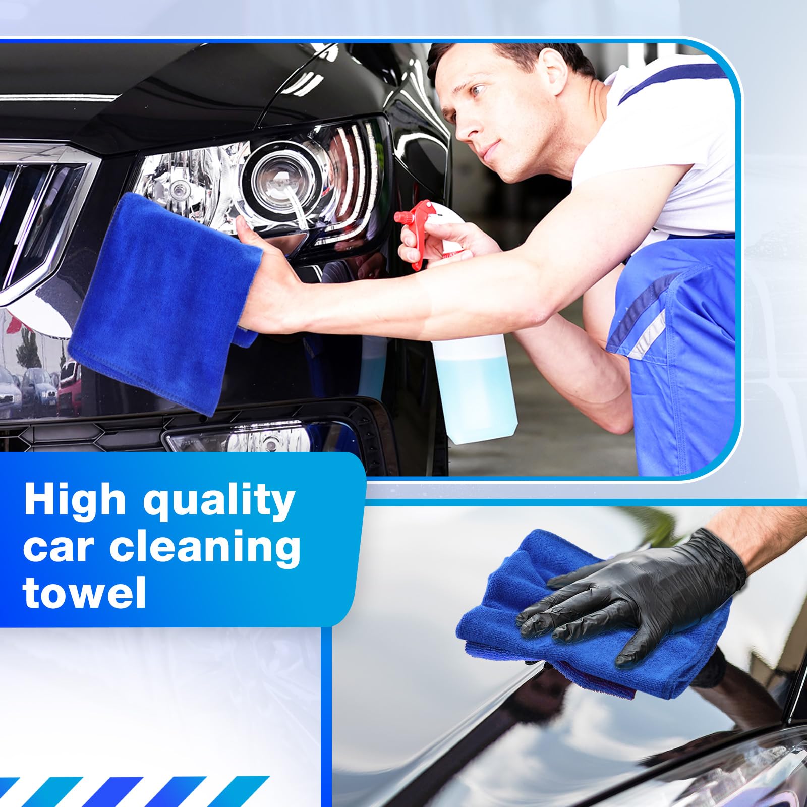 Microfiber Cleaning Cloths for Cars 16 x 16 Inch Ultra Absorbent Car Towels Drying Reusable Cleaning Supplies House Kitchen Window Microfiber Towel (60 Count)