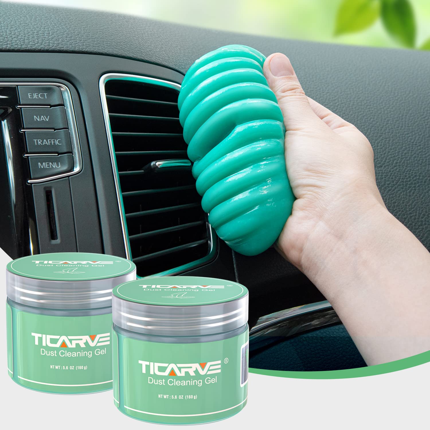 2Pack Cleaning Gel for Car Detailing Vent Cleaner Cleaning Putty Gel Auto Detail Tools Car Interior Cleaner Cleaning Mud for Cars and Keyboard Cleaner Cleaning Slime Green (11.28 Ounce)
