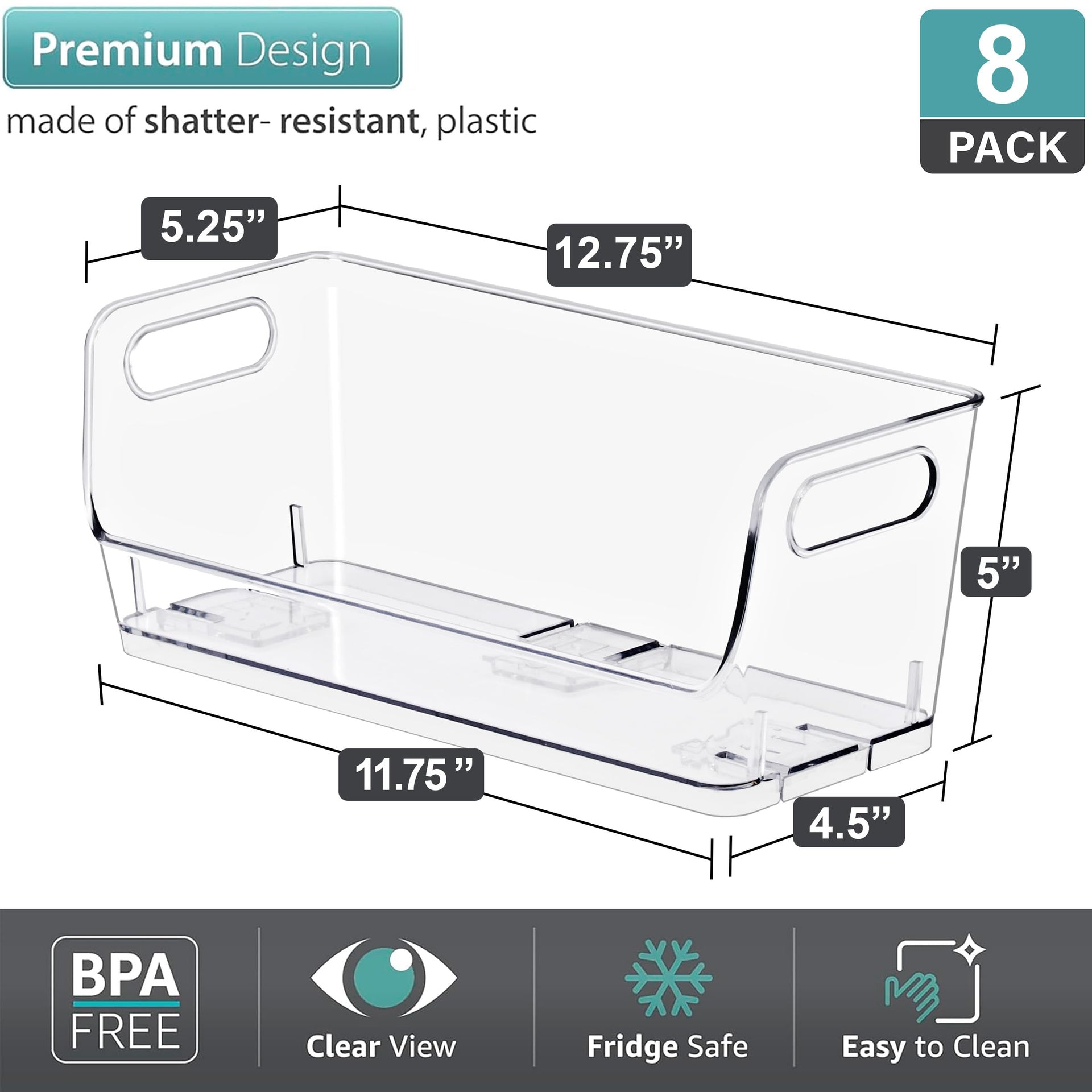 Stackable Storage Bins Open Front (8 Count)