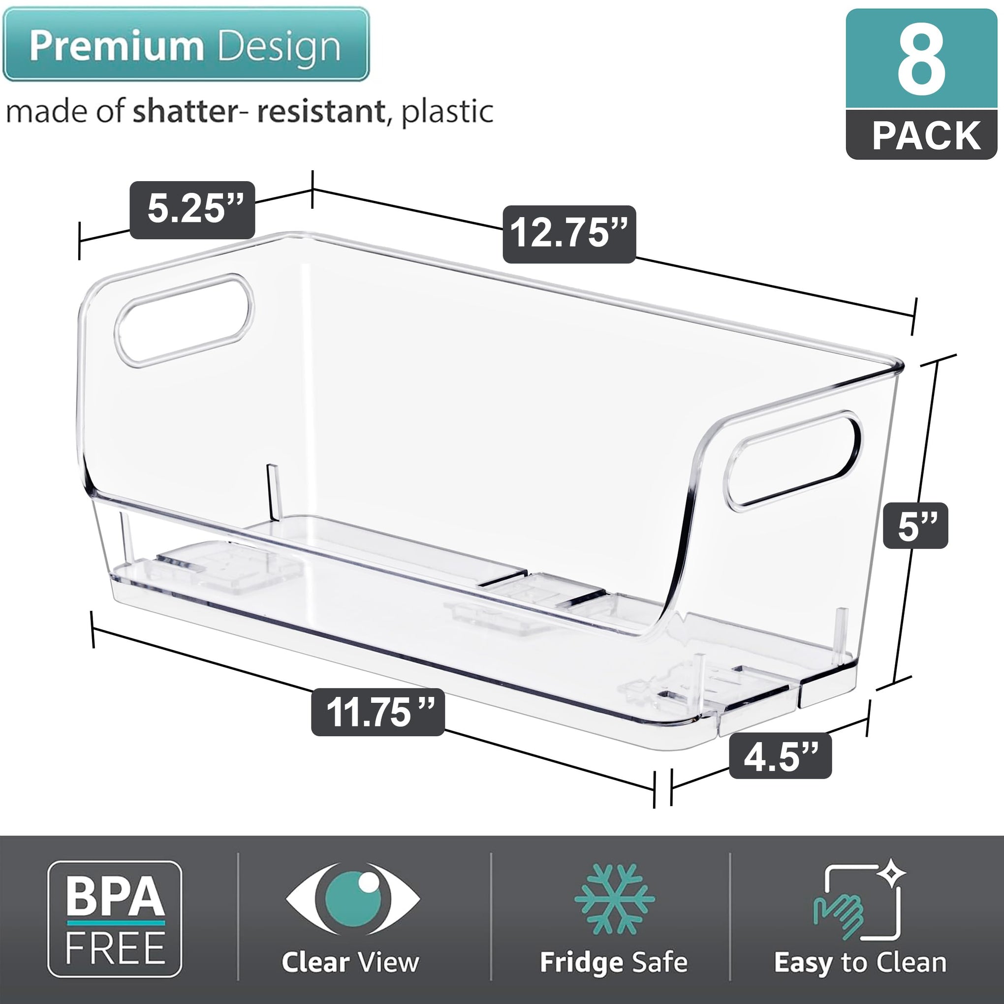 Stackable Storage Bins Open Front (8 Count)