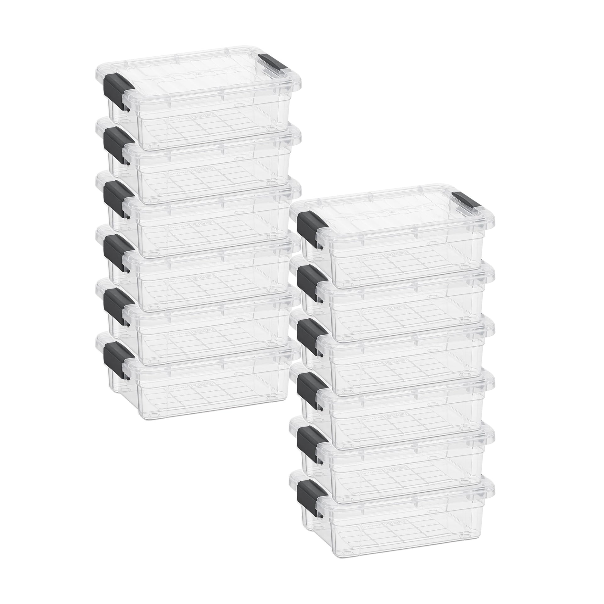 0.7 Quart Mini Clear Plastic Storage Container with Lid (12 Count)