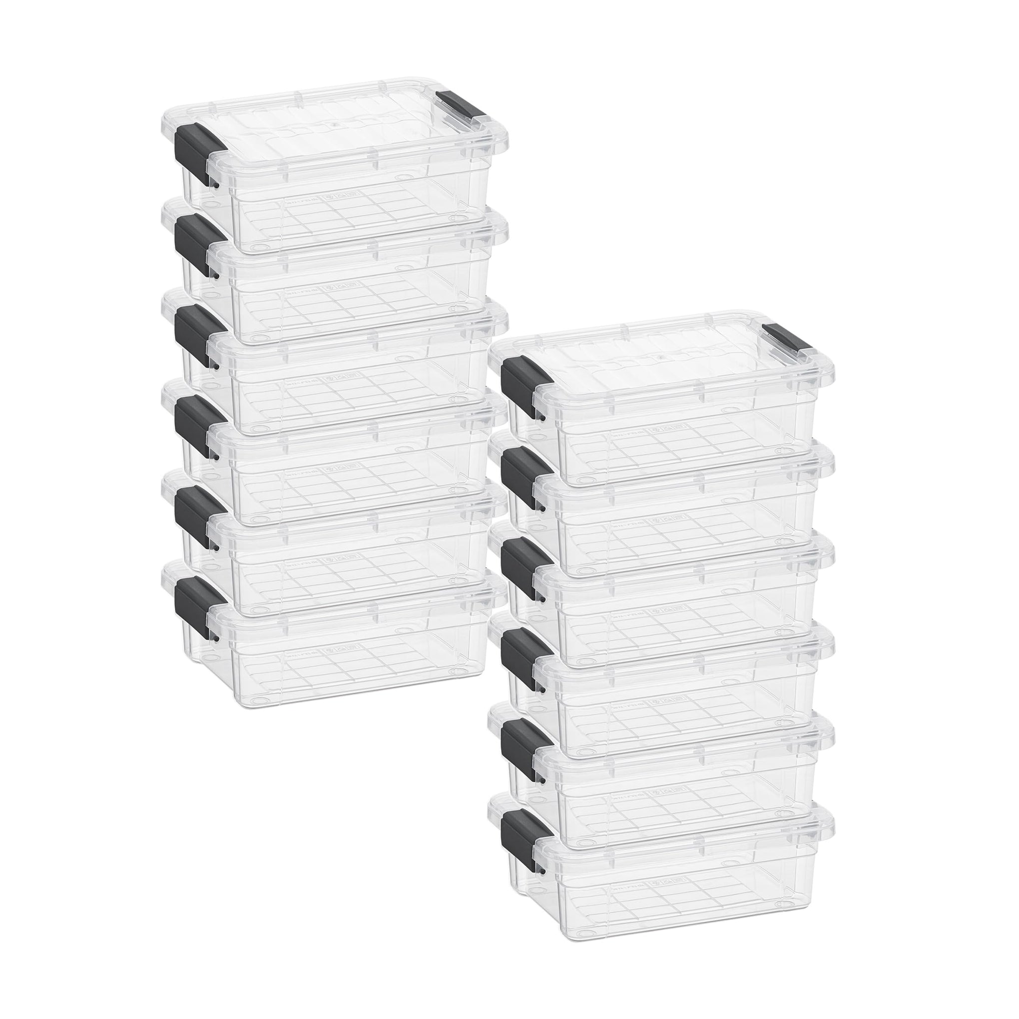 0.7 Quart Mini Clear Plastic Storage Container with Lid (12 Count)