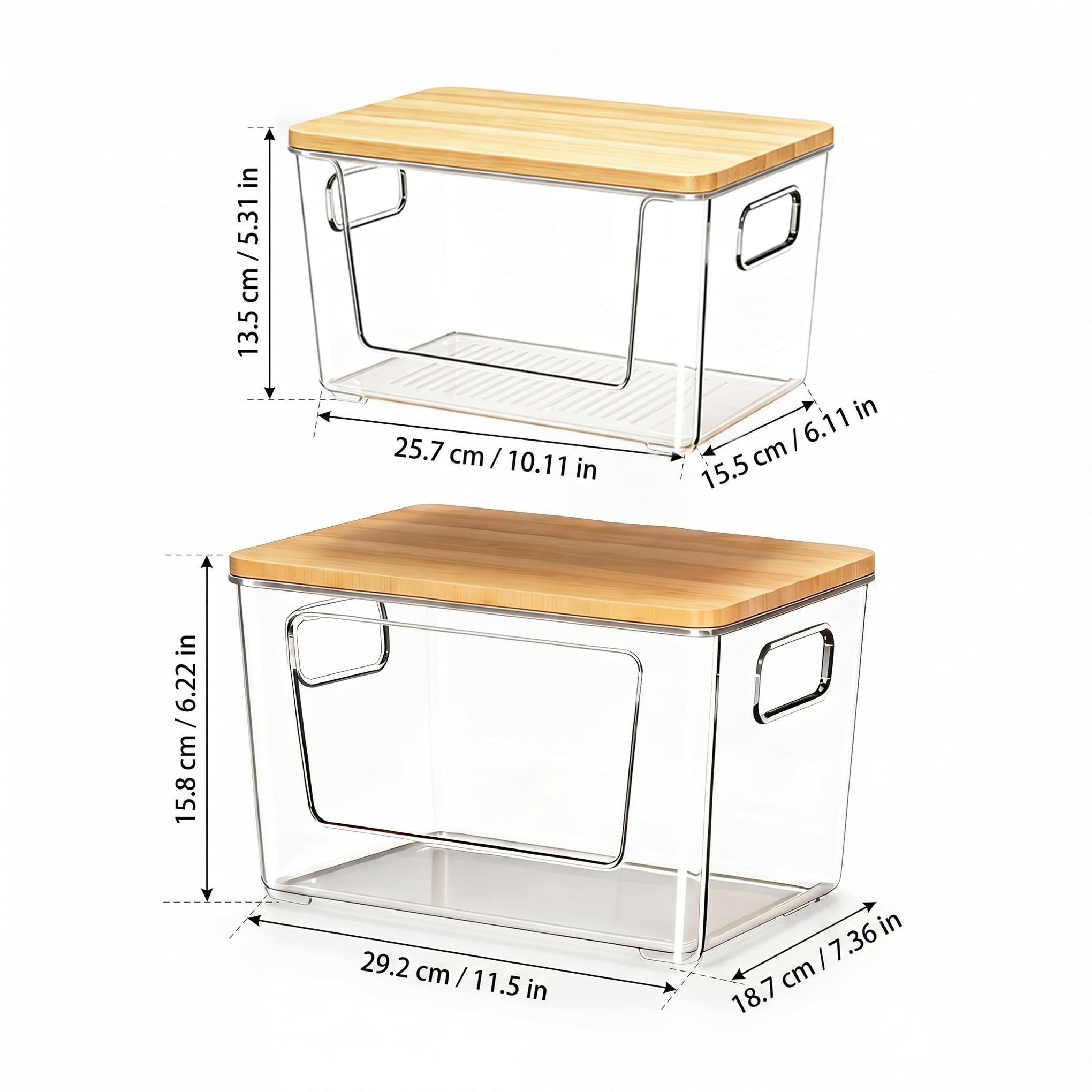 3 Pack Trash Bag Holder with Bamboo Lid Stackable Trashbag Dispenser