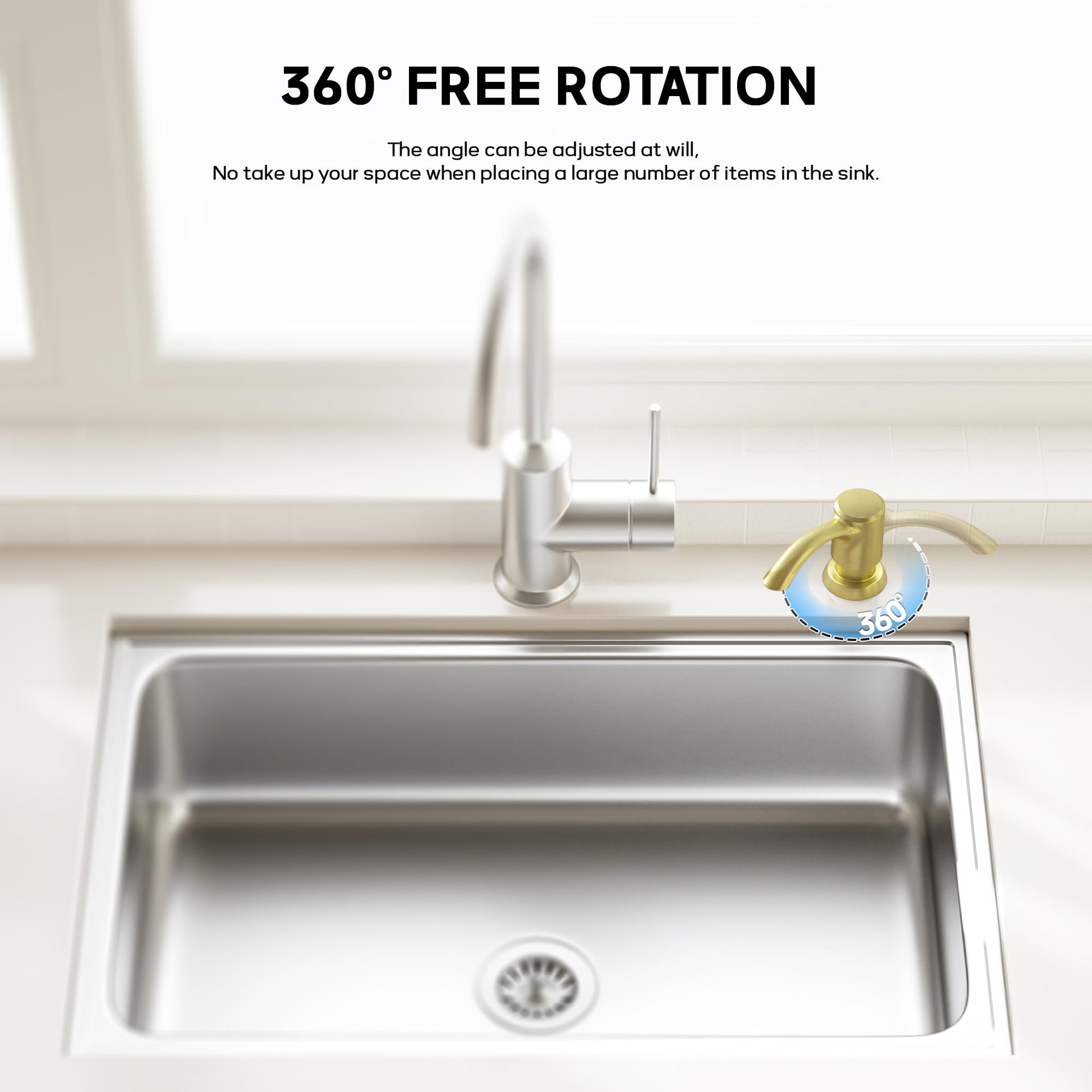 Built in Kitchen Sink Soap Dispenser with Extension Tube Kit