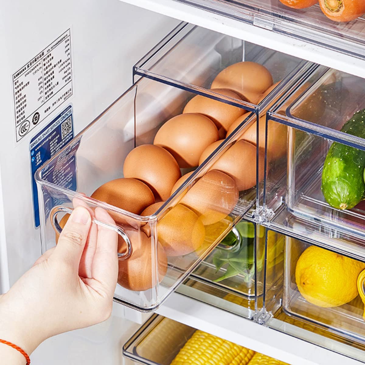 4Pack Stackable Fridge Drawers Pull (4 Count)