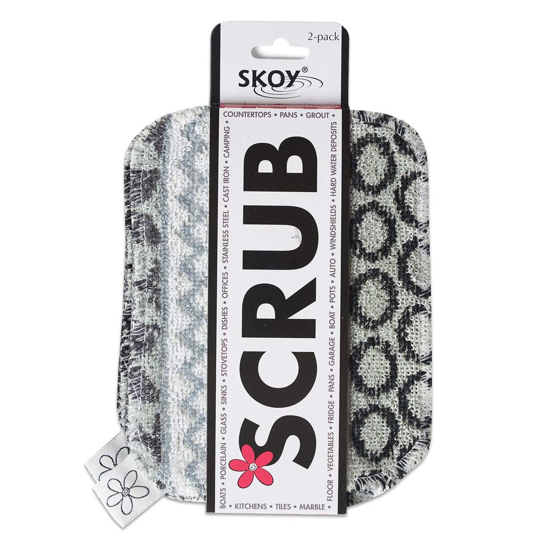 Scrub, 2-pack Reusable, Non-Scratching Dish Scrubber for Kitchen and Household Cleaning, Planet-Friendly, Dishwasher Safe Soft Scrub, Monochromatic Colors (2 Count)