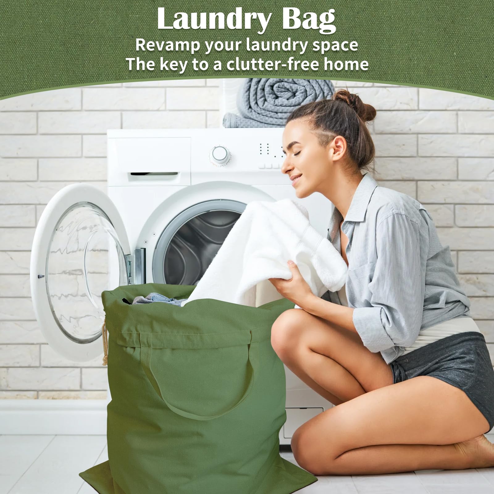 Canvas Laundry Bag 33"Wx 35"H