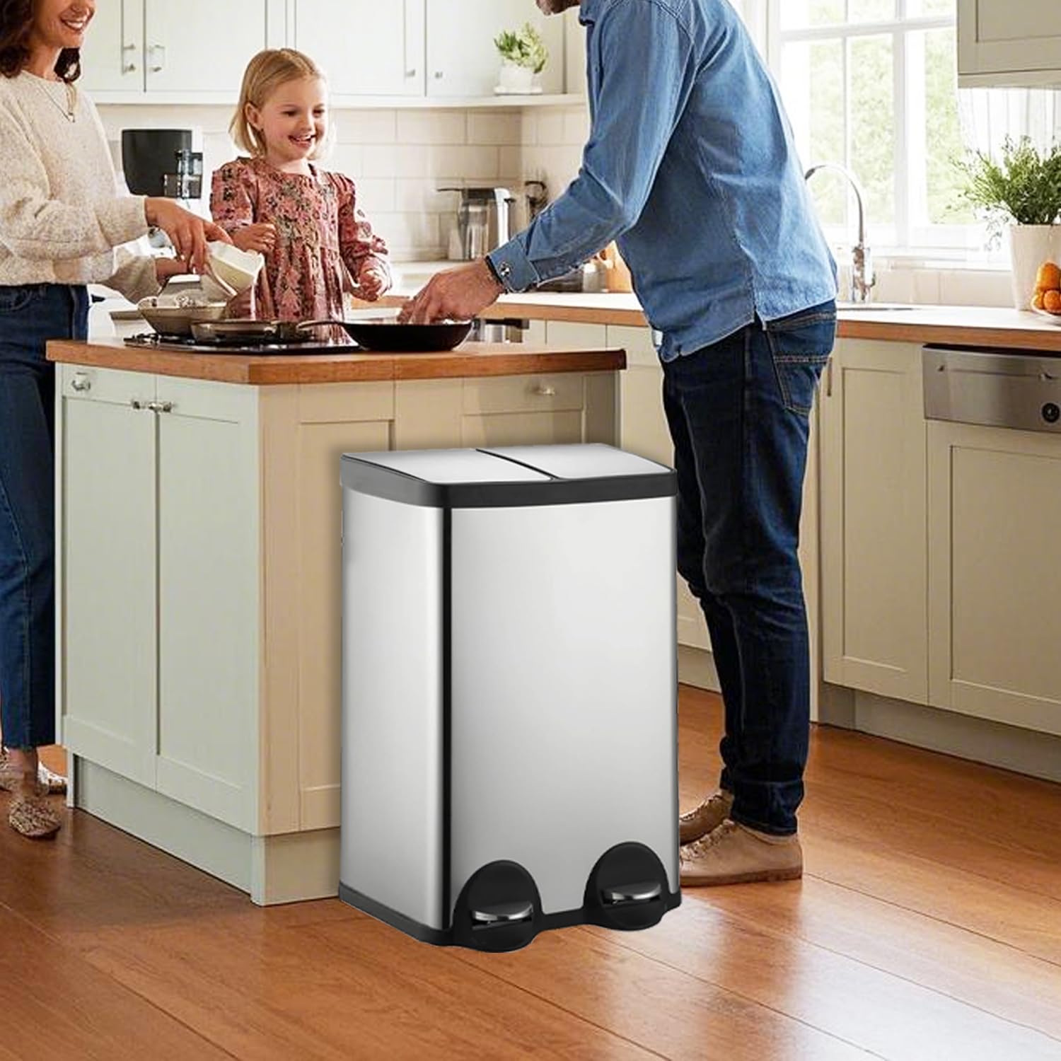 Dual Trash Can (2 Count (30L each))