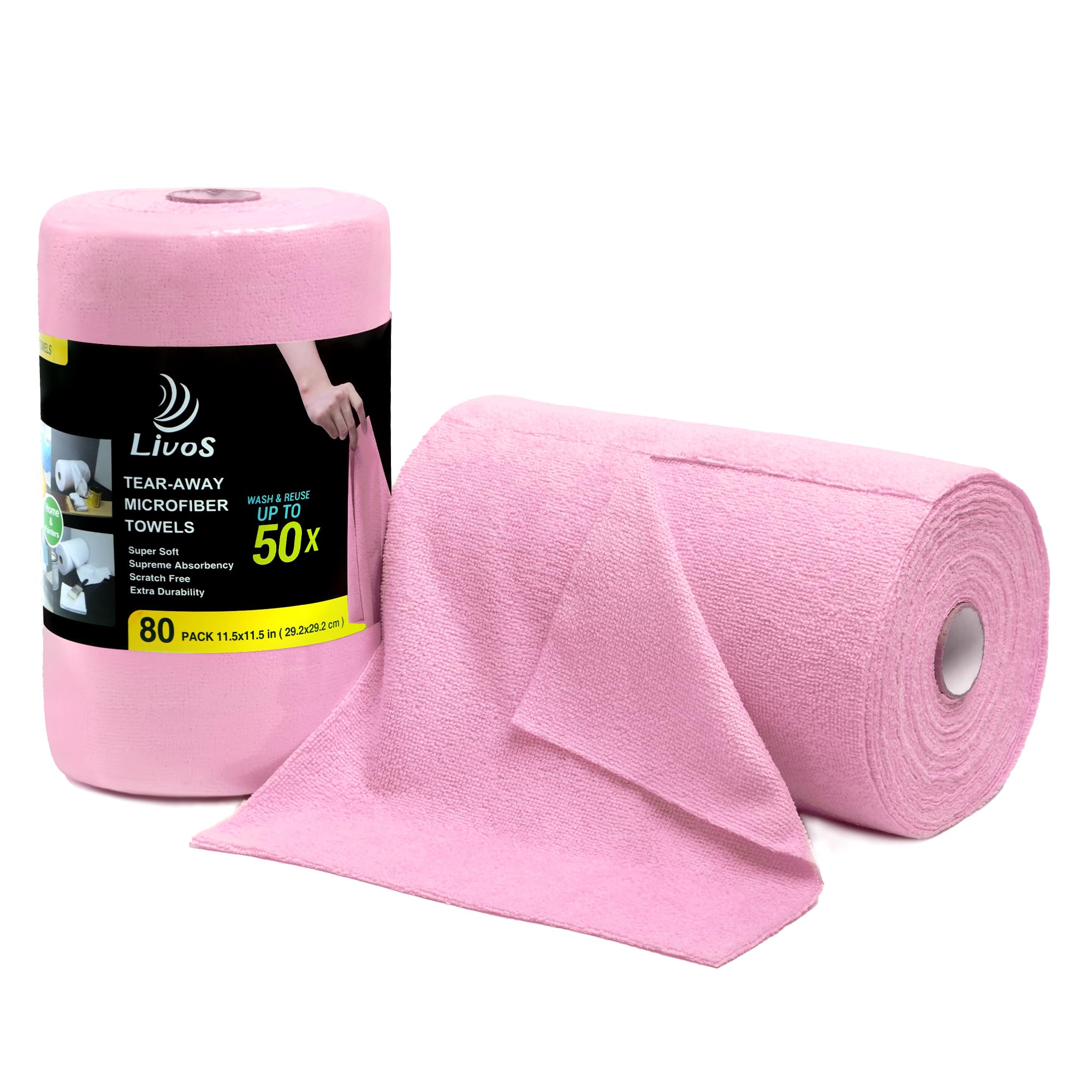Microfiber Cleaning Cloth Roll (80 Count)