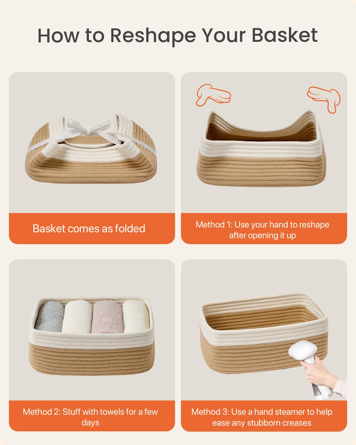Small Woven Storage Basket for Organizing (3 Count)