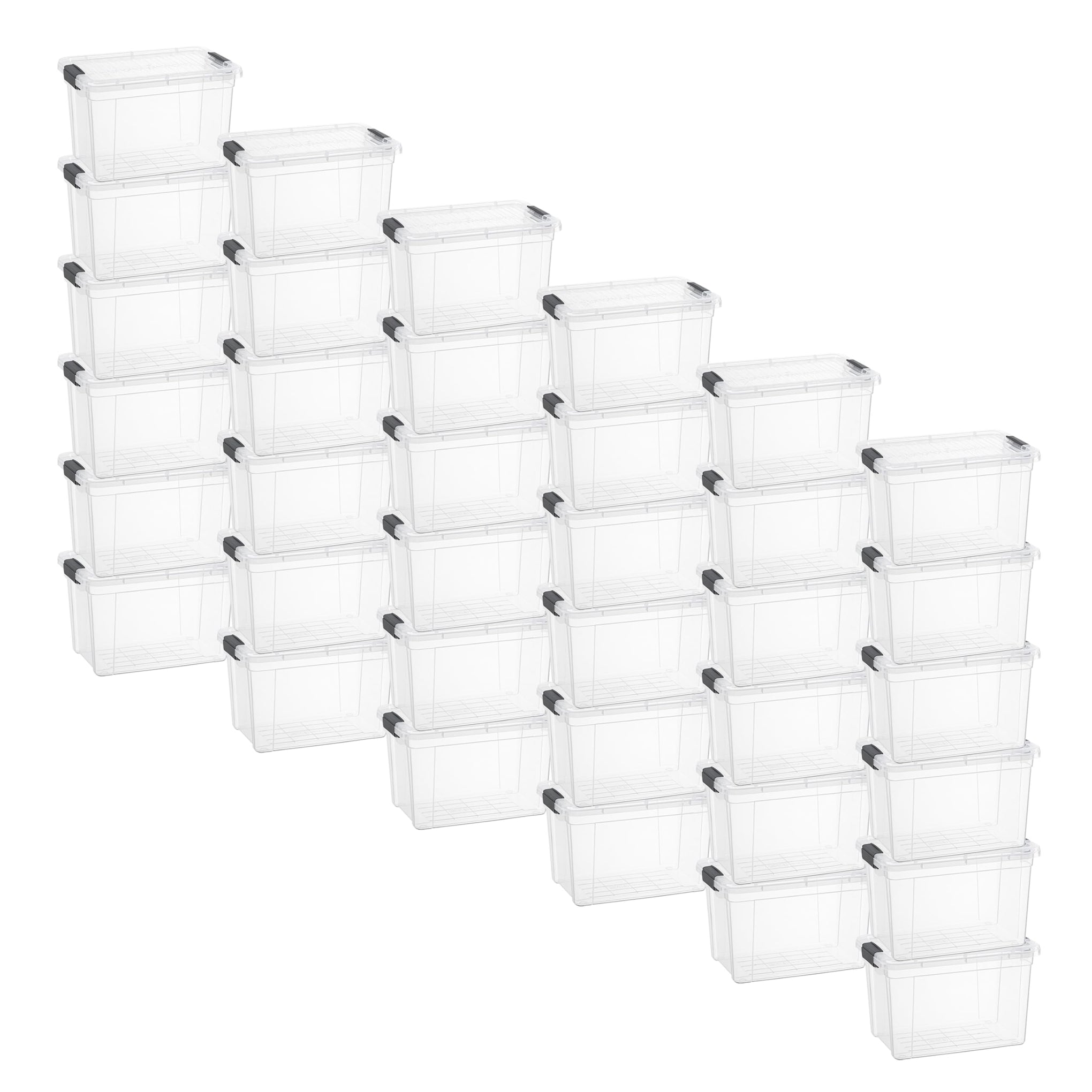 2.5 Quart Clear Plastic Storage Boxes with Lids (36 Count)