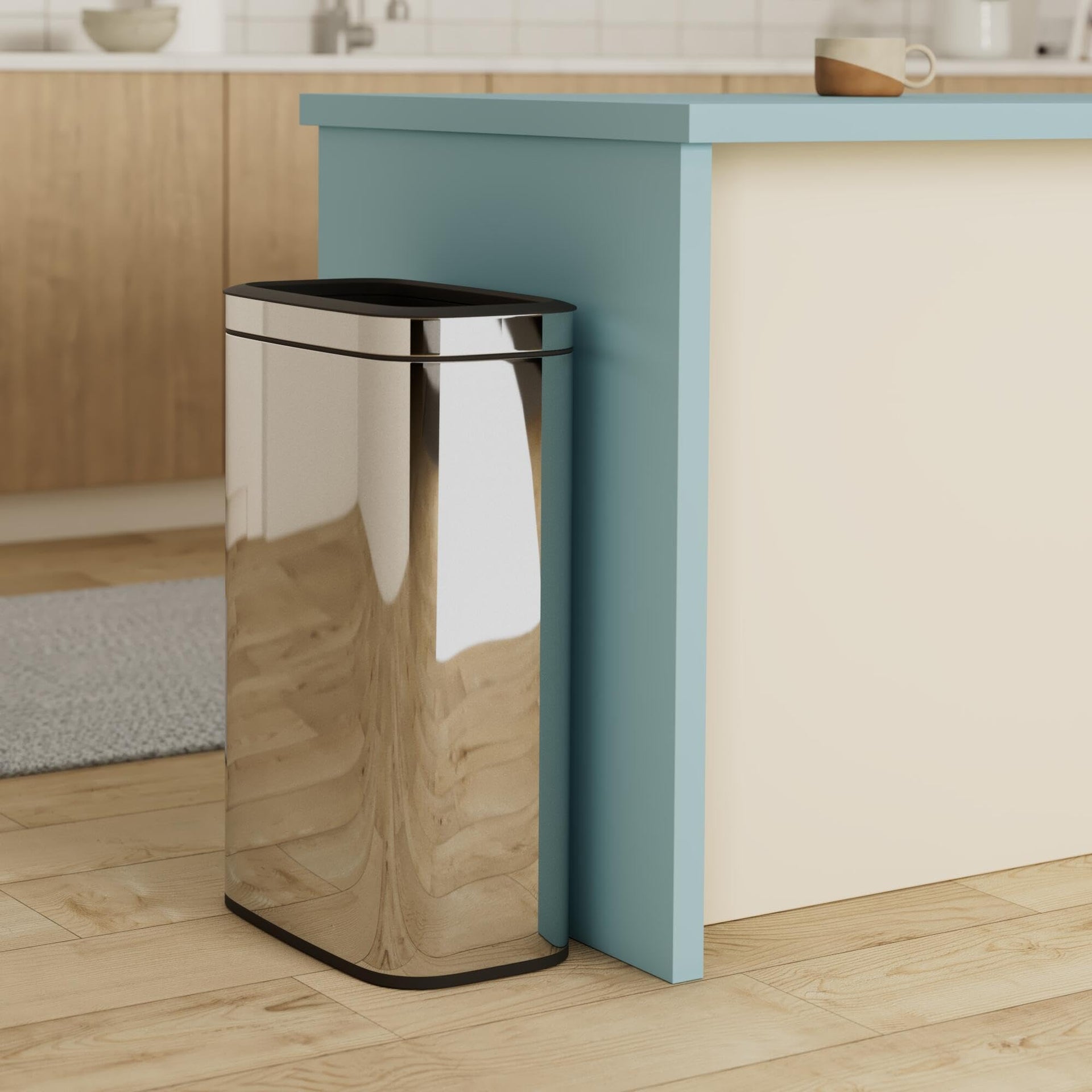 Stainless Steel Open Top Trash Can 10.5 Gallon