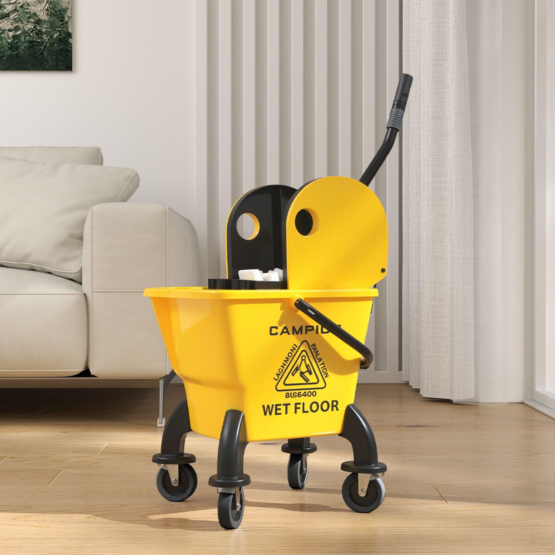 Mop Bucket with Wringer on Wheels