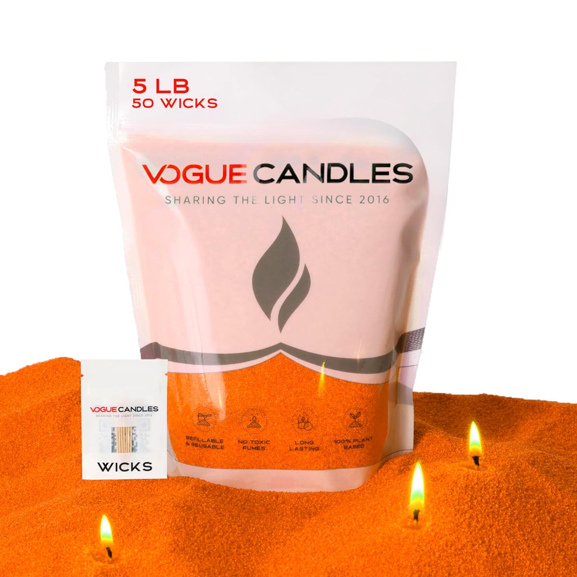 Vogue Candles Orange Pearled Candle Sand Wax (80 Ounce)