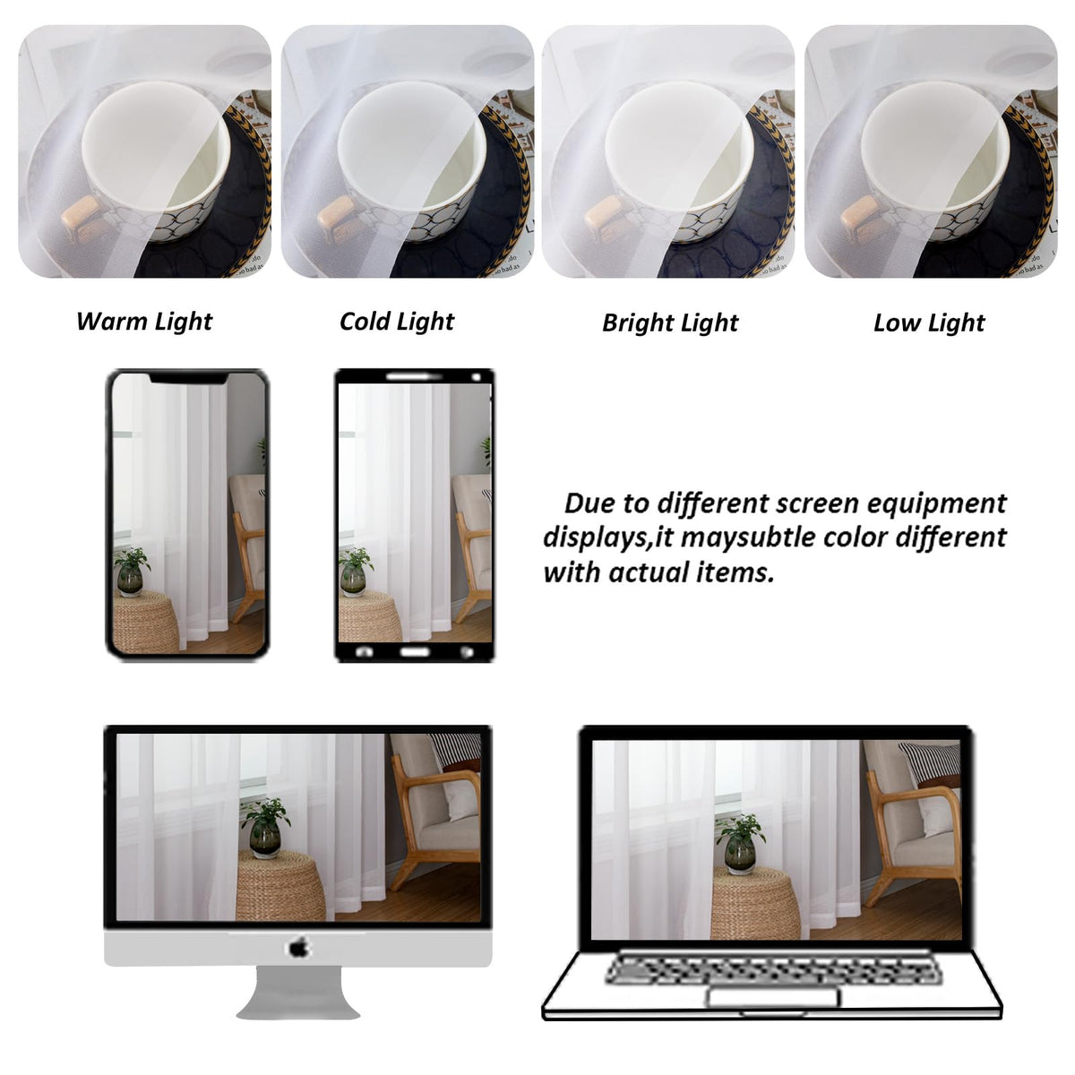 White Sheer Valance for Windows (2 Count)