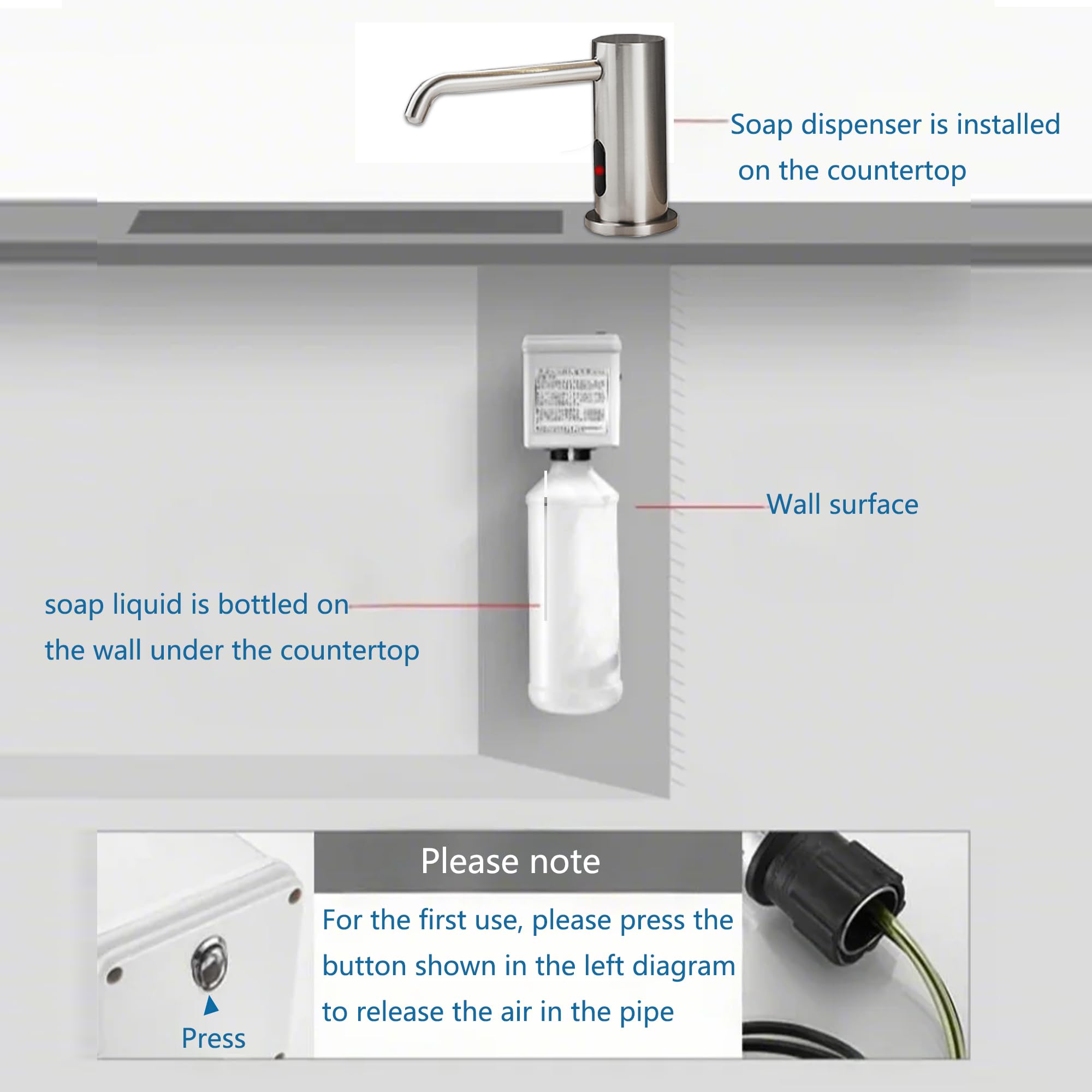 Touchless Automatic Built in Sink Soap Dispenser Infrared Sensors Soap
