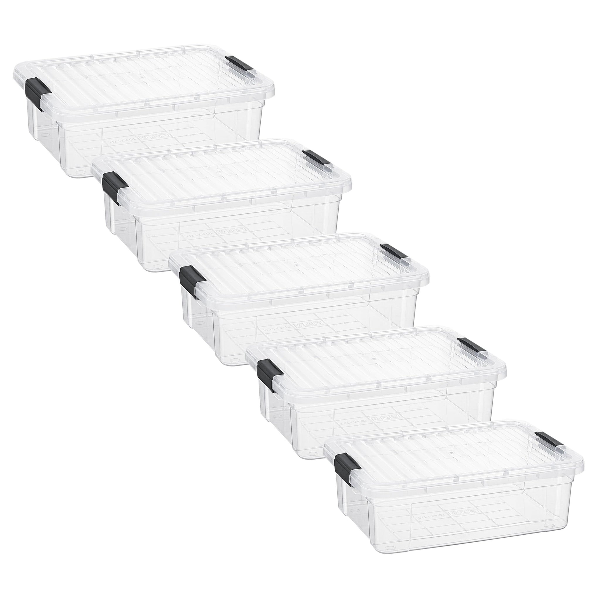 7.4 Quart Clear Plastic Storage Bin with Lid (5 Count)