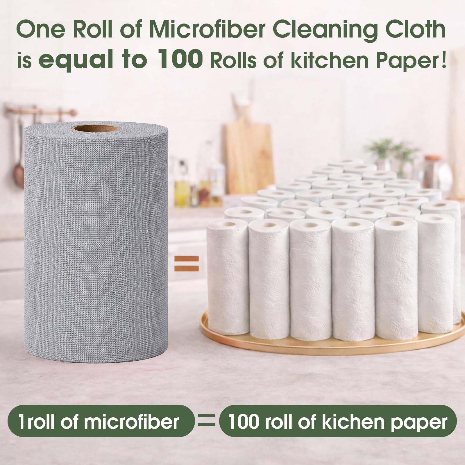 Microfiber Cleaning Cloth Roll (100 Count)