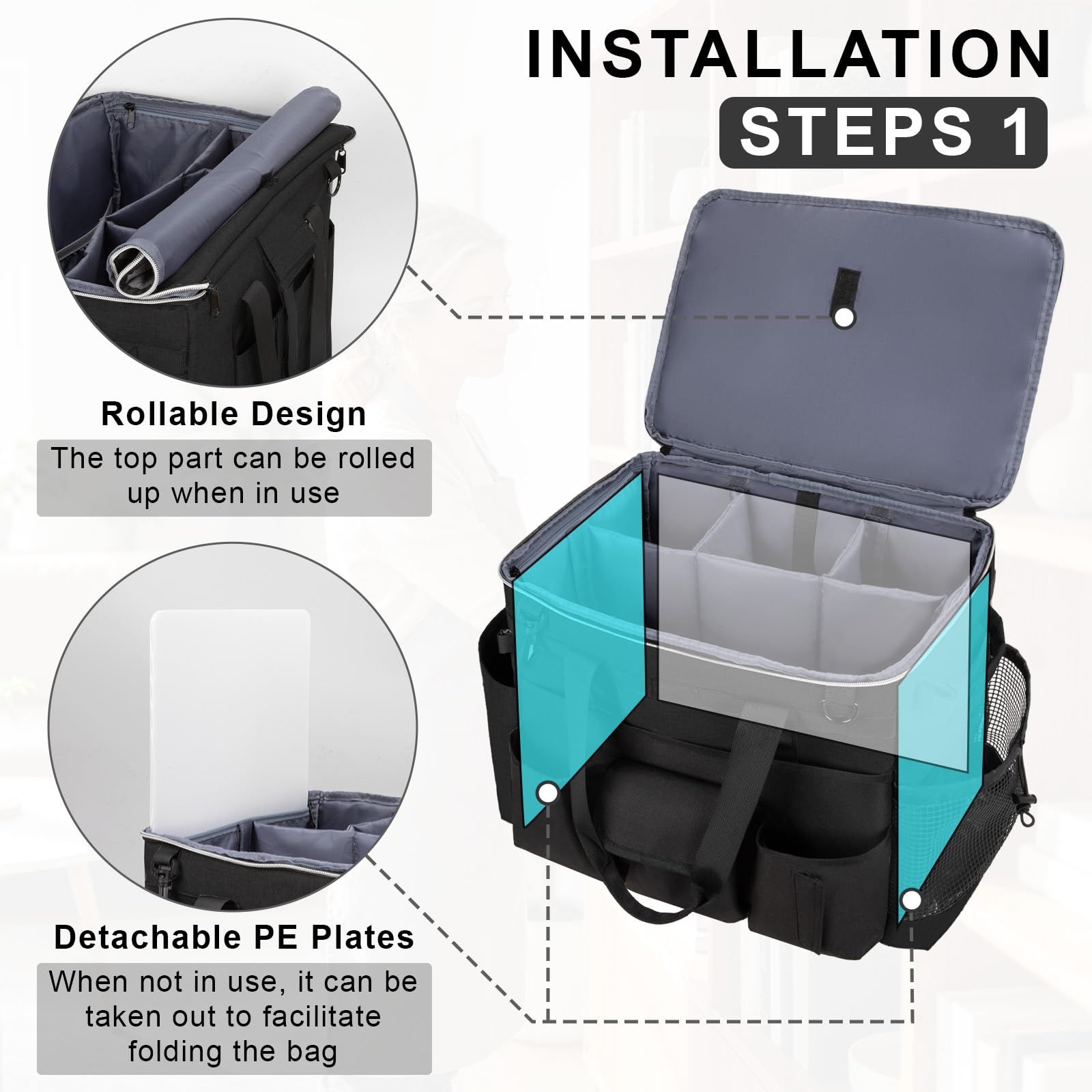 Large Rolling Cleaning Caddy with Wheels