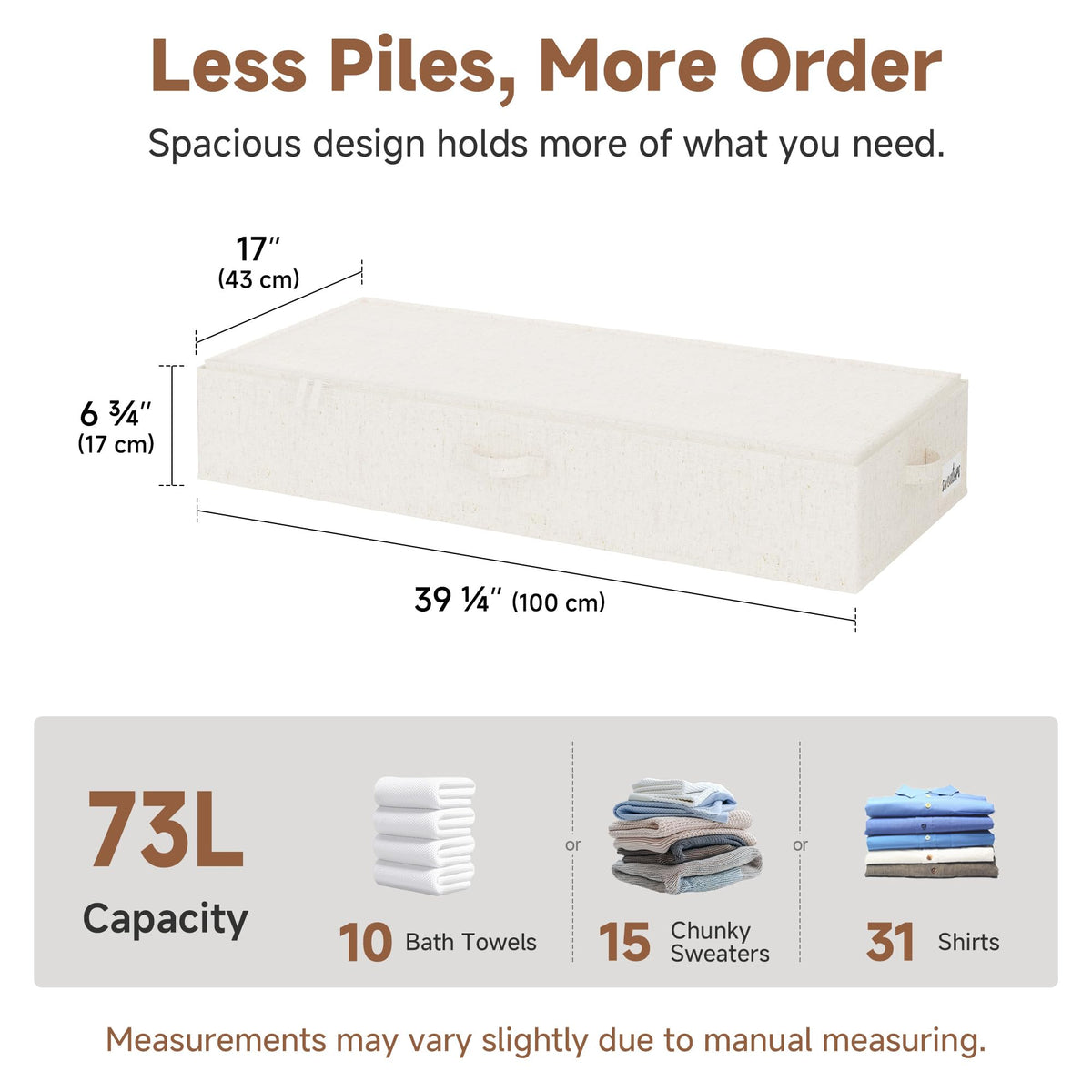 7 Inch Low Profile Under Bed Clothes Storage Bins with Lids (2 Count)