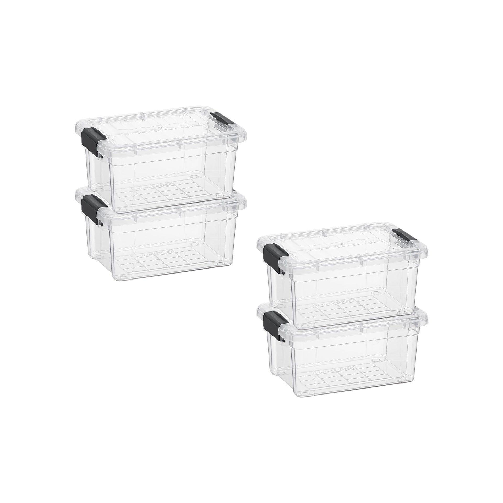 1.05 Quart Mini Clear Plastic Storage Container with Lid (4 Count)