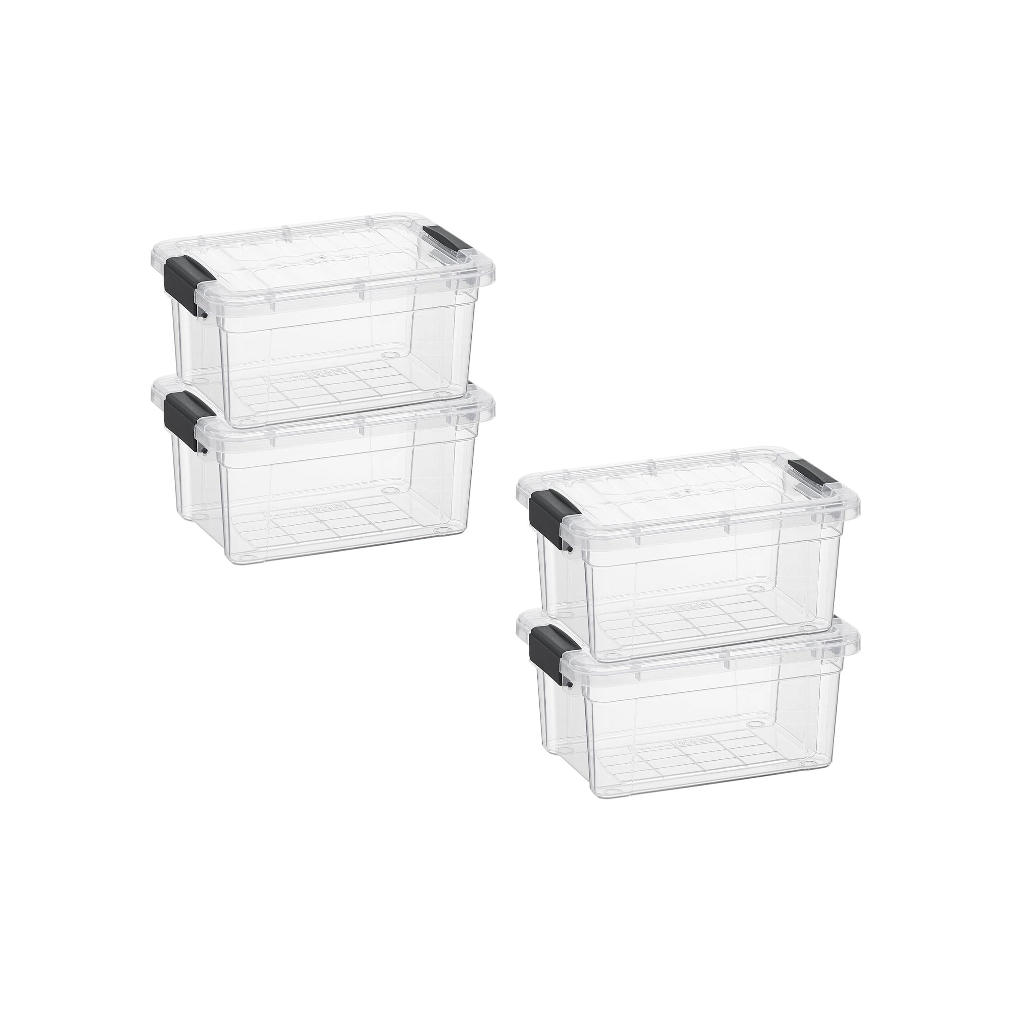 1.05 Quart Mini Clear Plastic Storage Container with Lid (4 Count)