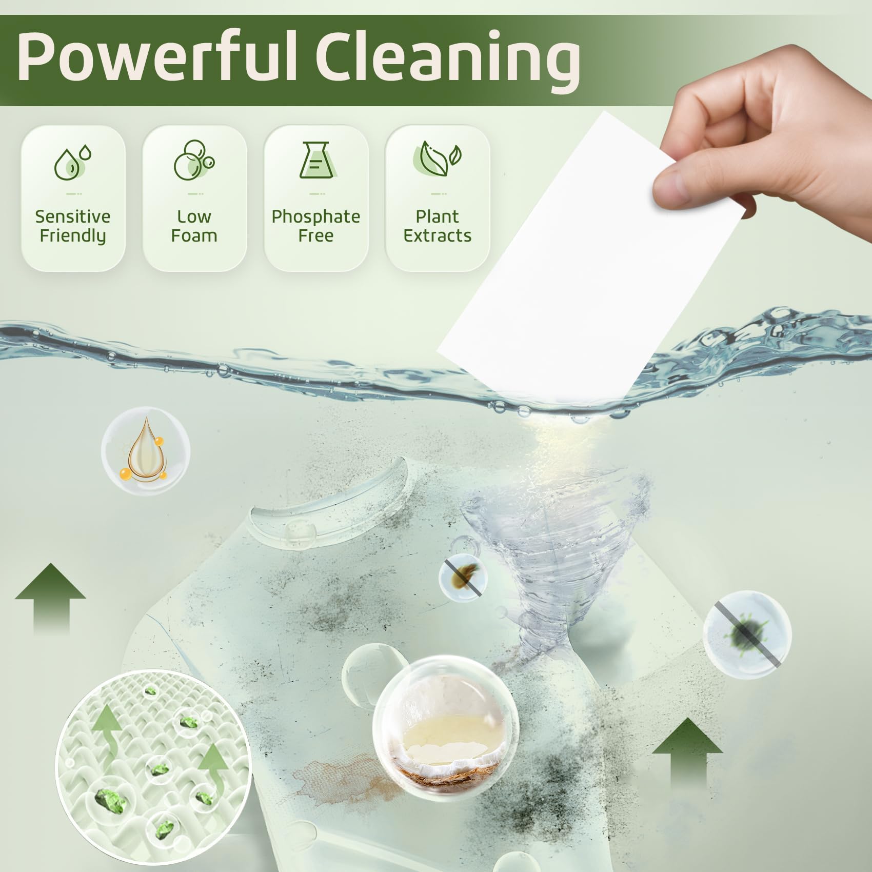 Laundry Detergent Sheet Sage Breeze Scent 160 Count Washer Sheets Detergent for Travel RV Trip Camping Home Dorm