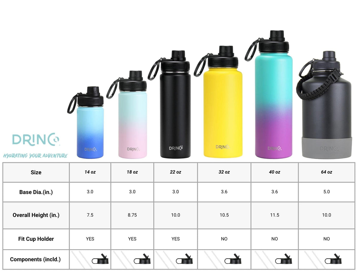 Stainless Steel Water Bottle Spout Lid Vacuum Insulated Double Wall Water Bottles Wide Mouth