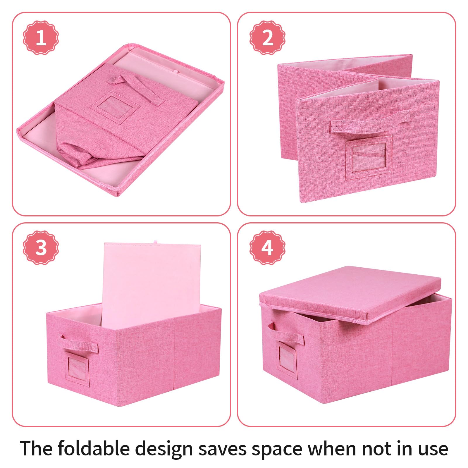 Storage Bins With Lids Closet Organizer Cabinet Box For Clothes (2 Count)