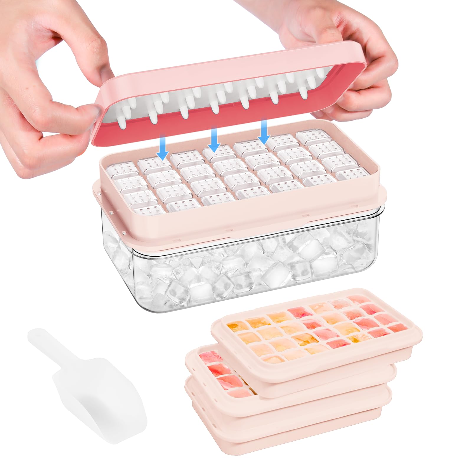 Ice Cube Tray with Lid and Bin