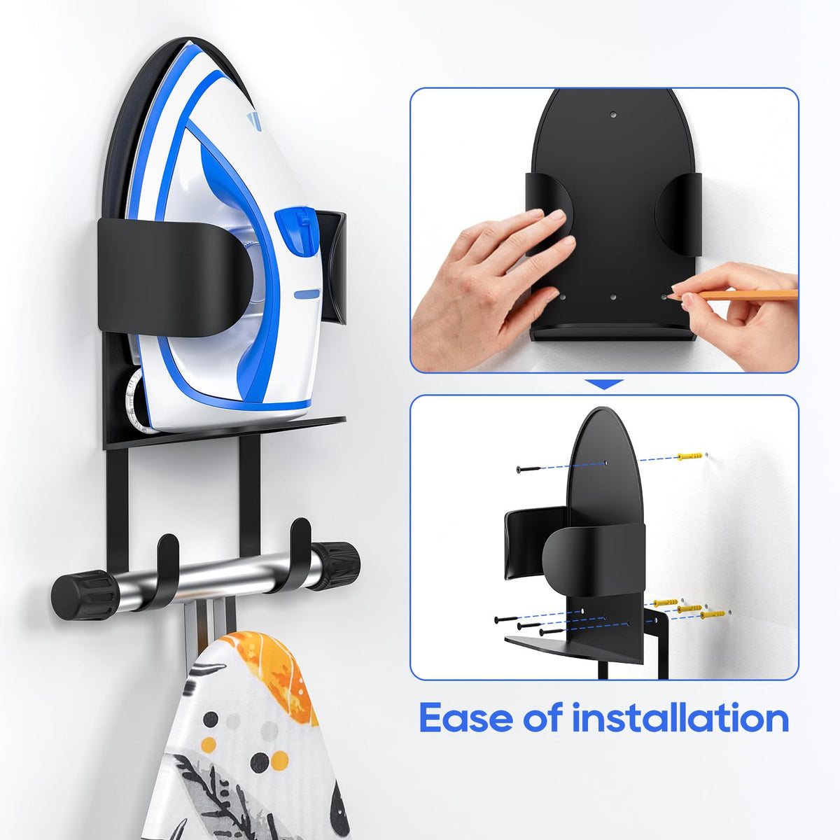 Metal Large Ironing Board Holder Wall Mount