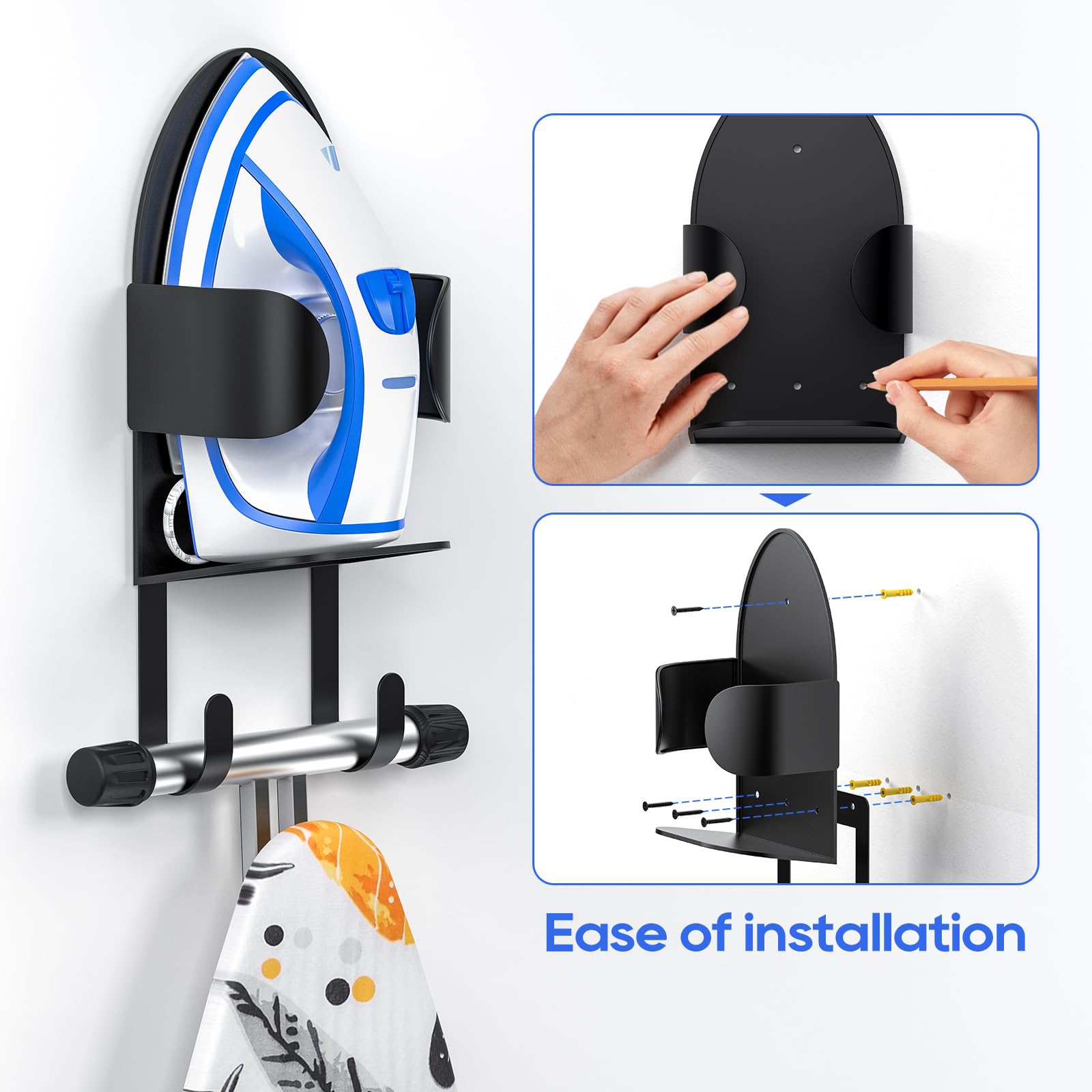 Metal Large Ironing Board Holder Wall Mount