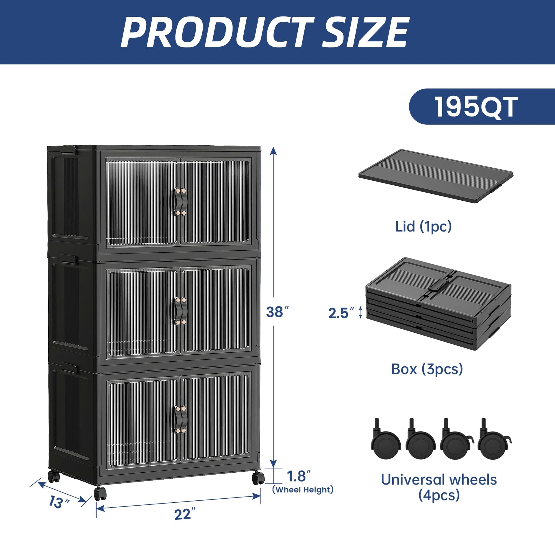 195Qt Stackable Storage Bins
