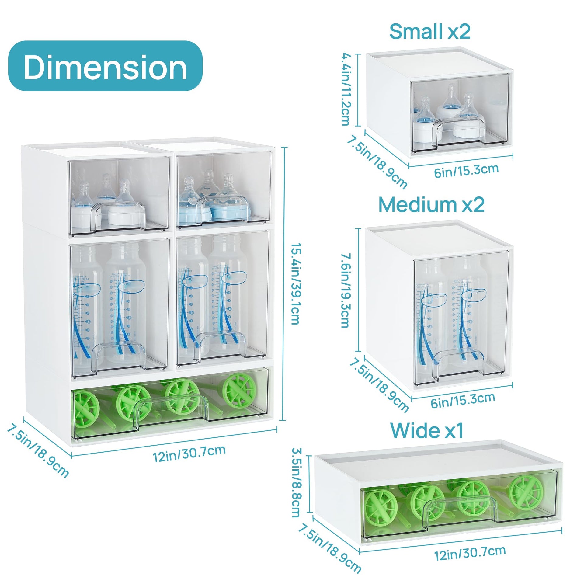 Stackable Storage Drawers Set of 5 (5 Count)