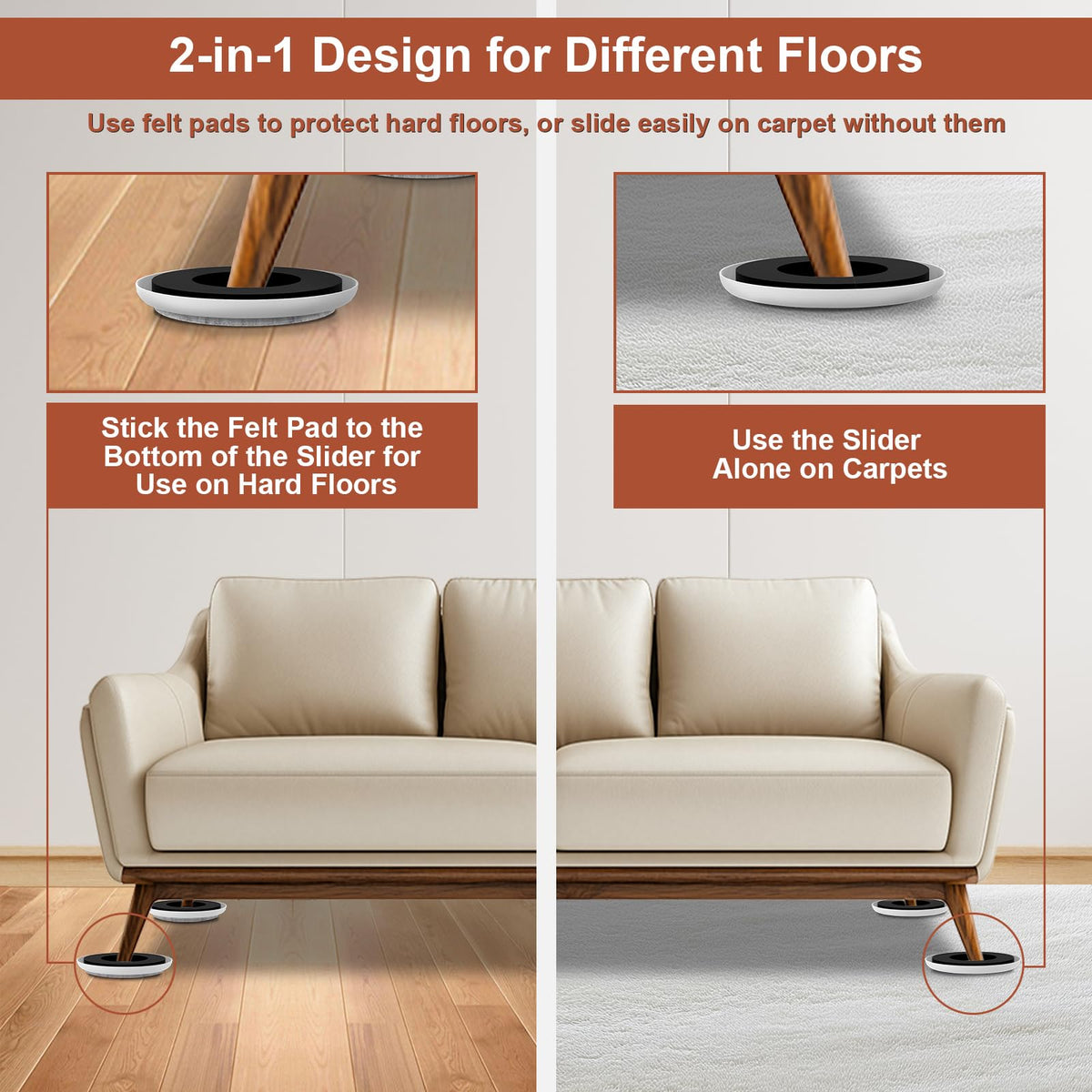 Furniture Sliders for Hardwood Floors (32 Count)