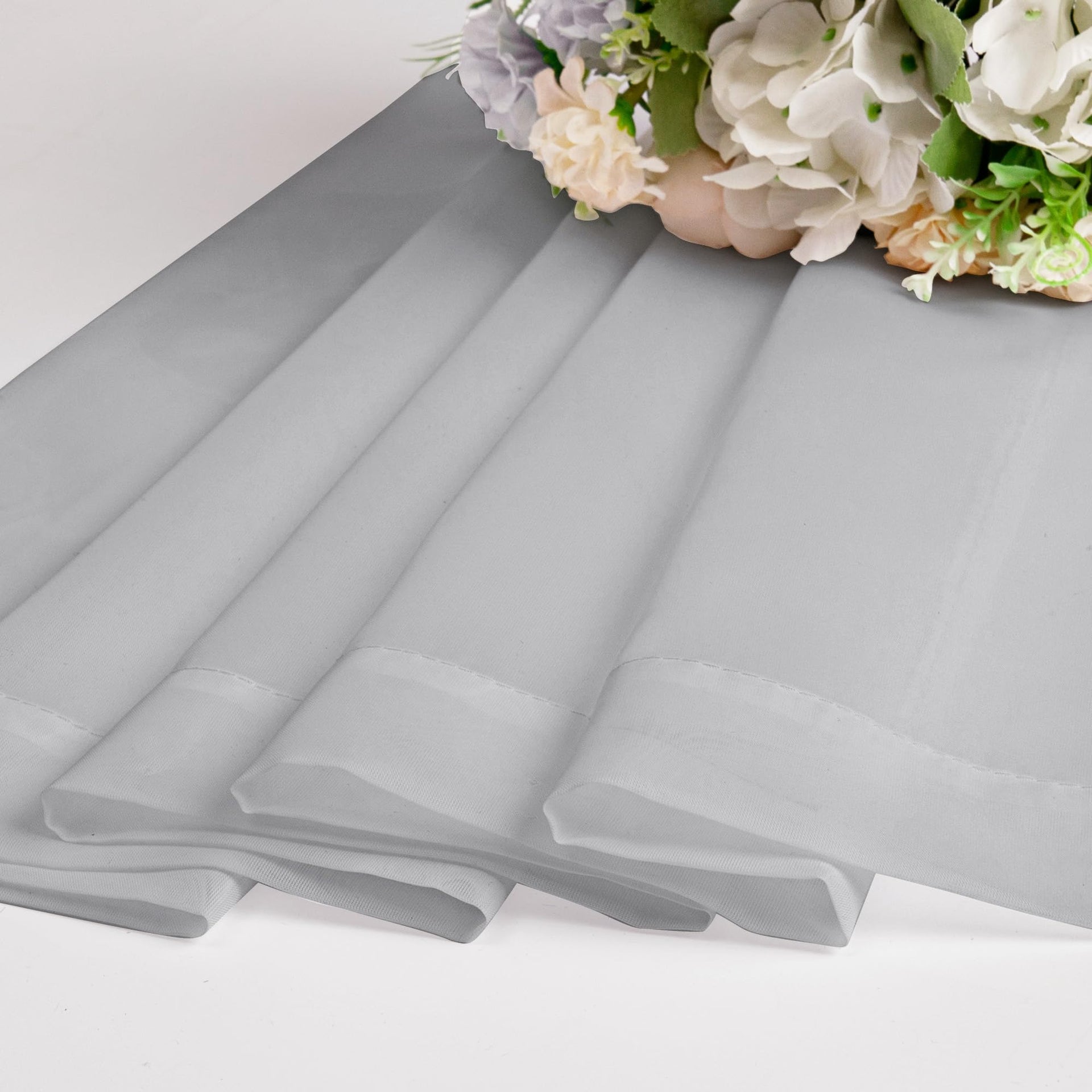 Light Grey Sheer Curtains 45 Inch Long 2 Panels (2 Count)