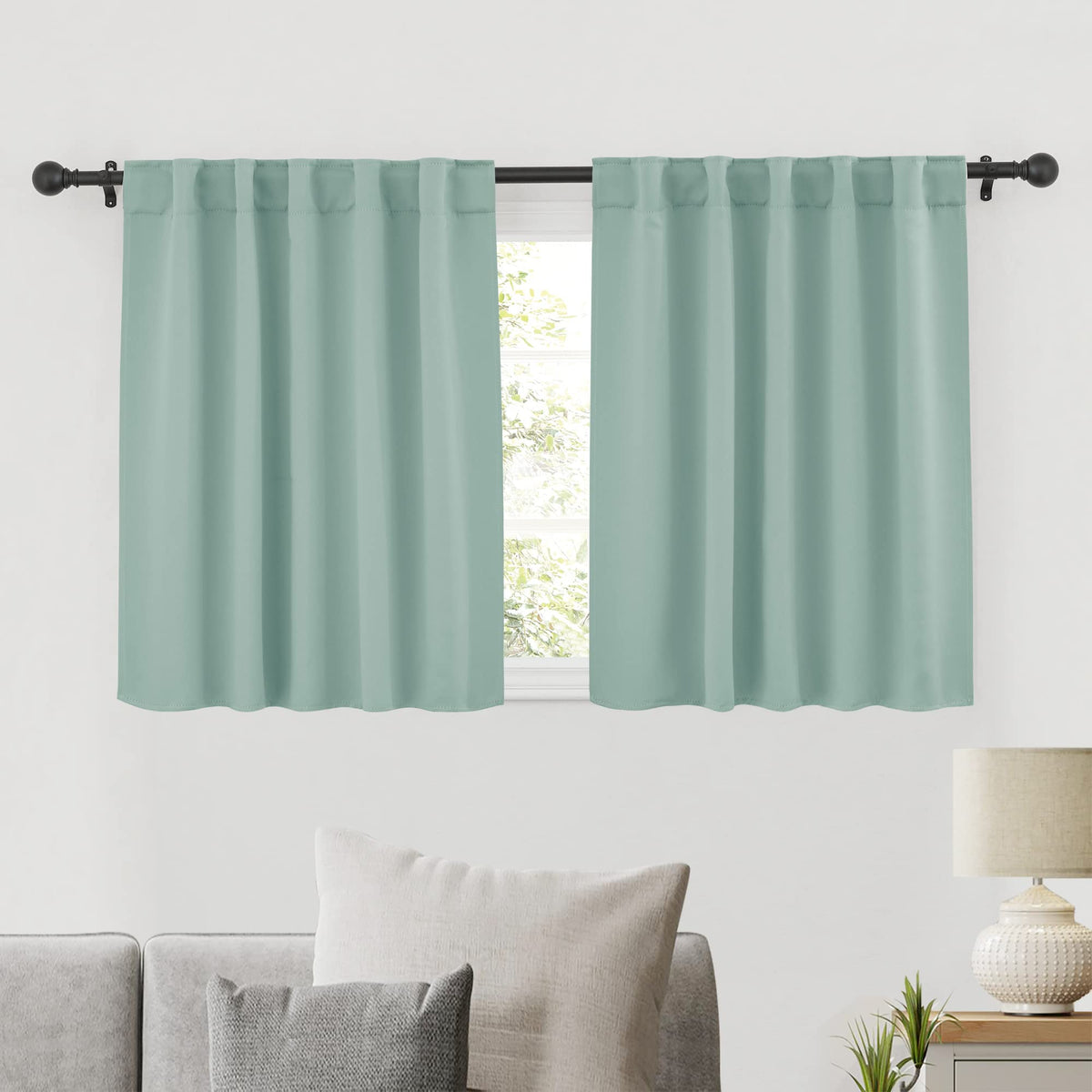 Bathroom Curtains Blackout Small Window Curtains for Kitchen Cafe (2 Count)