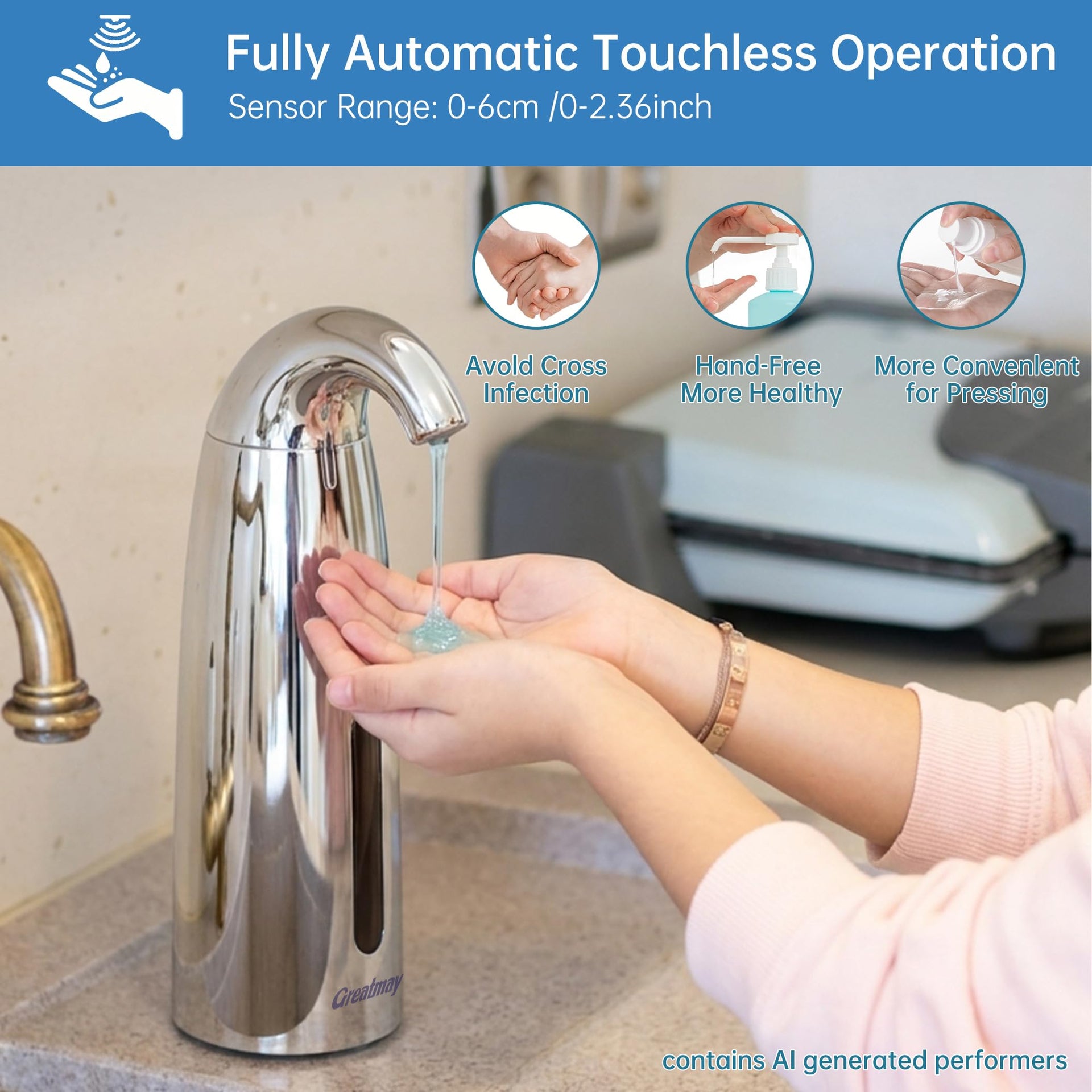 Touchless Automatic Soap Dispenser 400ml Rechargeable