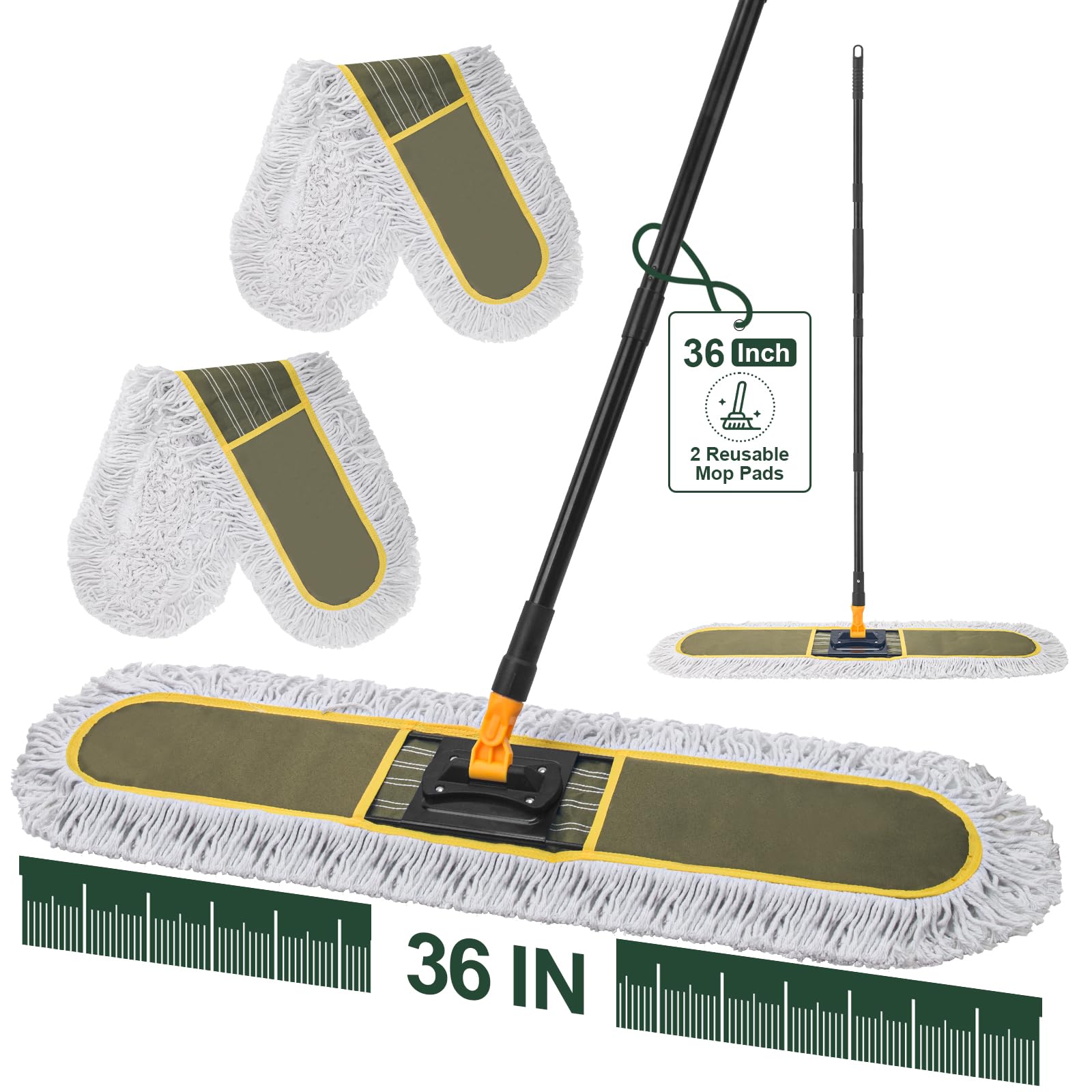 36" Commercial Dust Mop for Floor Cleaning with 1 Refill (2 Count) - ModHome Supplies