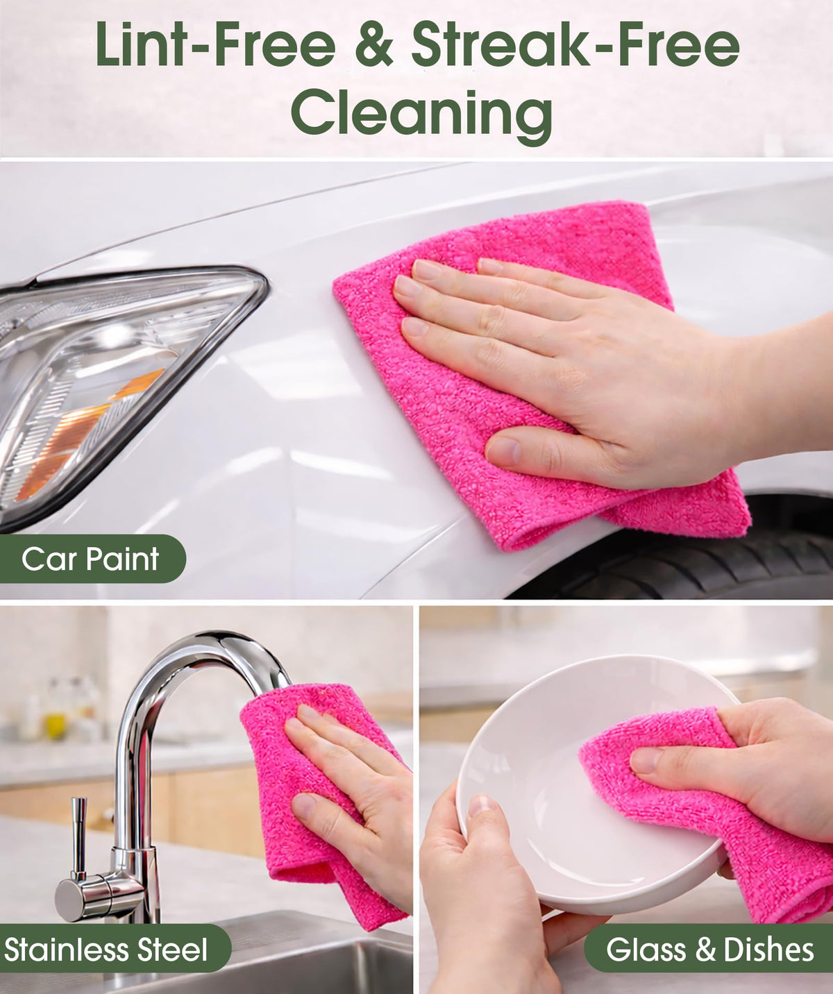 Microfiber Cleaning Cloth Roll (100 Count)