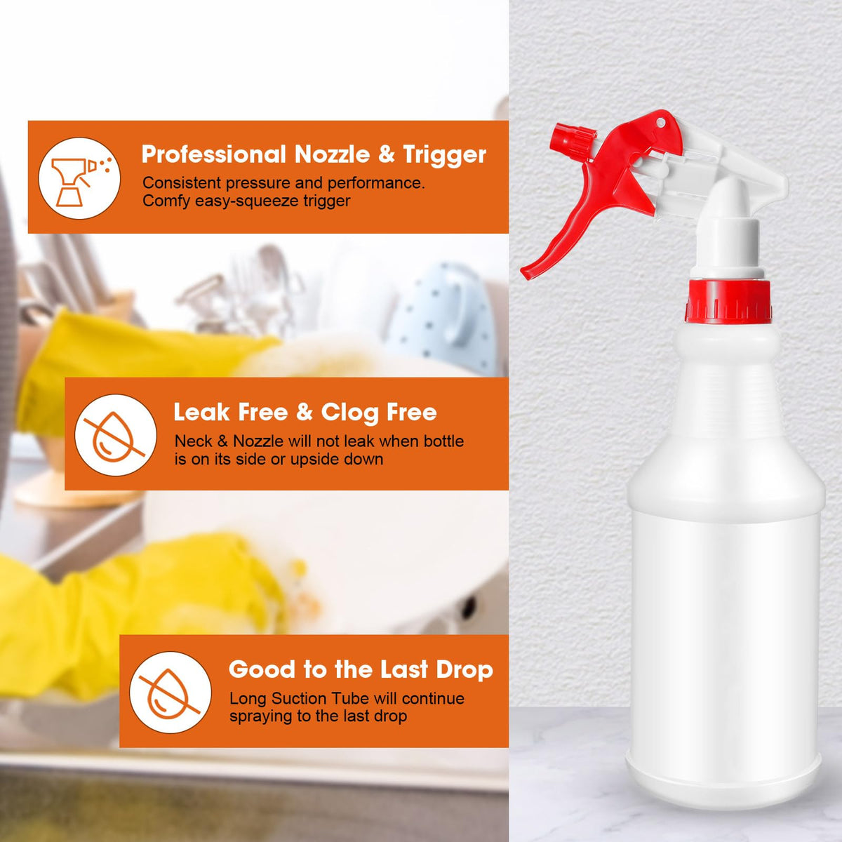 12 Pcs 16 Oz Plastic Spray Bottle