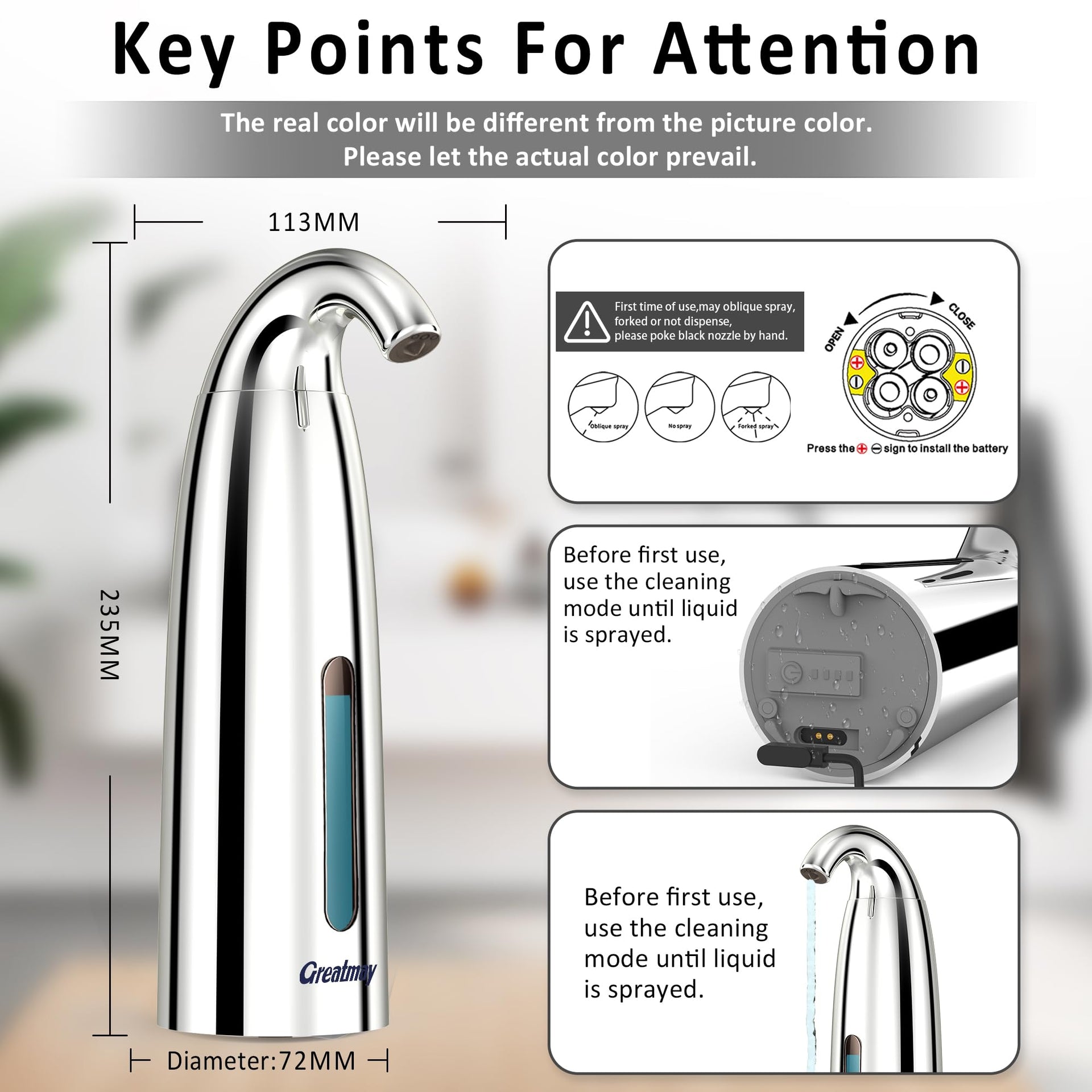 Touchless Automatic Soap Dispenser 400ml Rechargeable