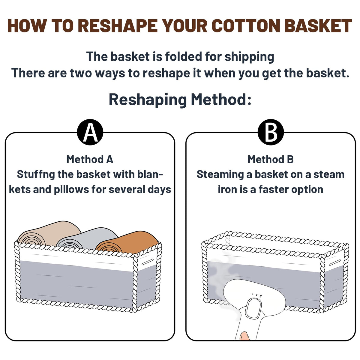 Small Storage Baskets for Organizing (3 Count)